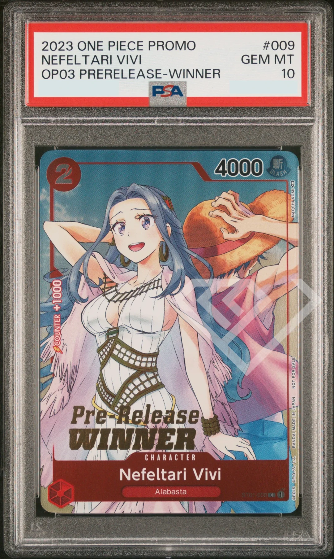 Nefeltari Vivi PSA 10 ST01-009 Promo OP03 Prerelease Winner English