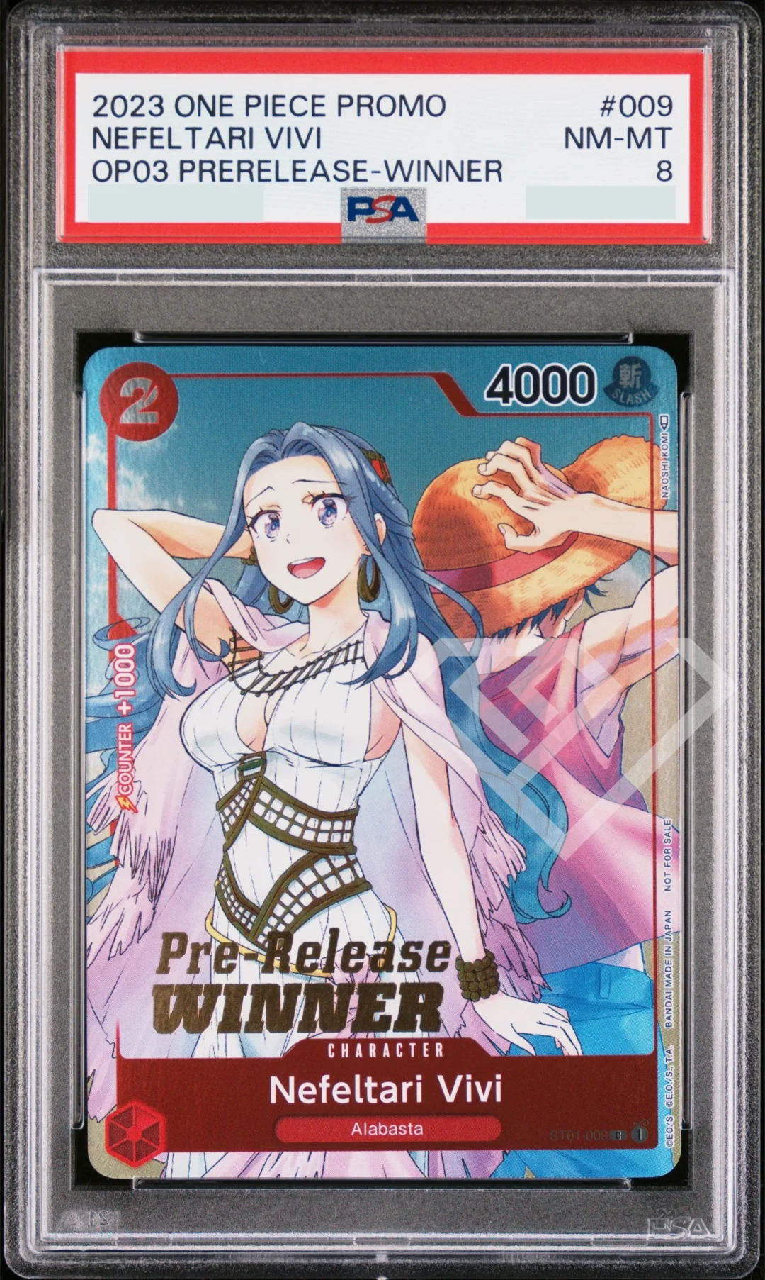Nefeltari Vivi PSA 8 ST01-009 Promo OP03 Prerelease Winner English