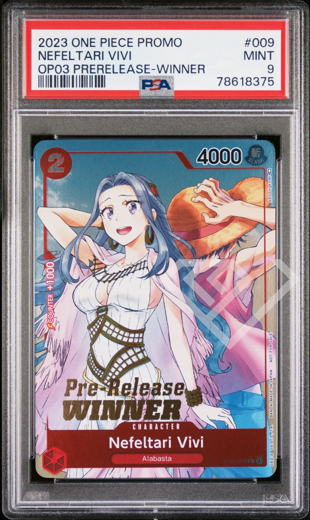 Nefeltari Vivi ST01-009 Promo - OP03 PreRelease Winner PSA 9 English