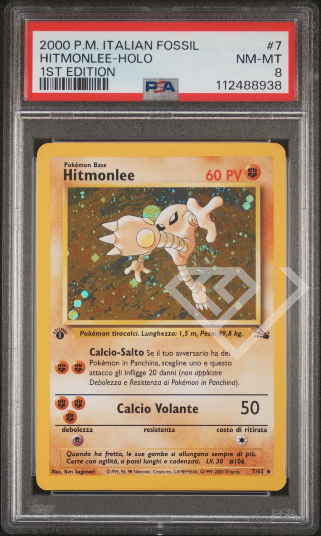 hitmonlee-7-62-holo-psa-8-fossil-1st-edition-italian
