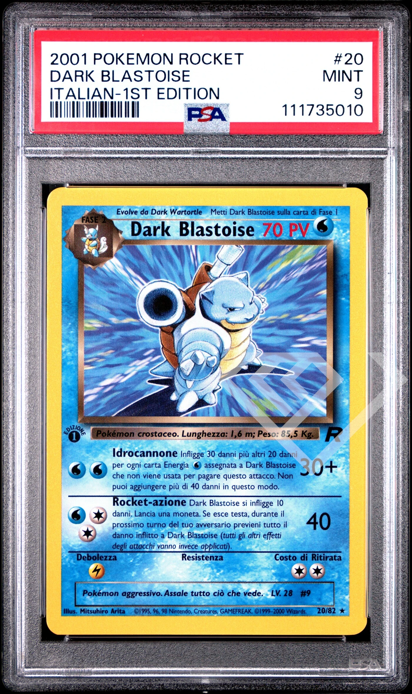 Dark blastoise 20/82 - psa 9 team rocket 1st edition italian - grading supplies italia - official site Dark blastoise 20/82 - psa 9 team rocket 1st edition italian