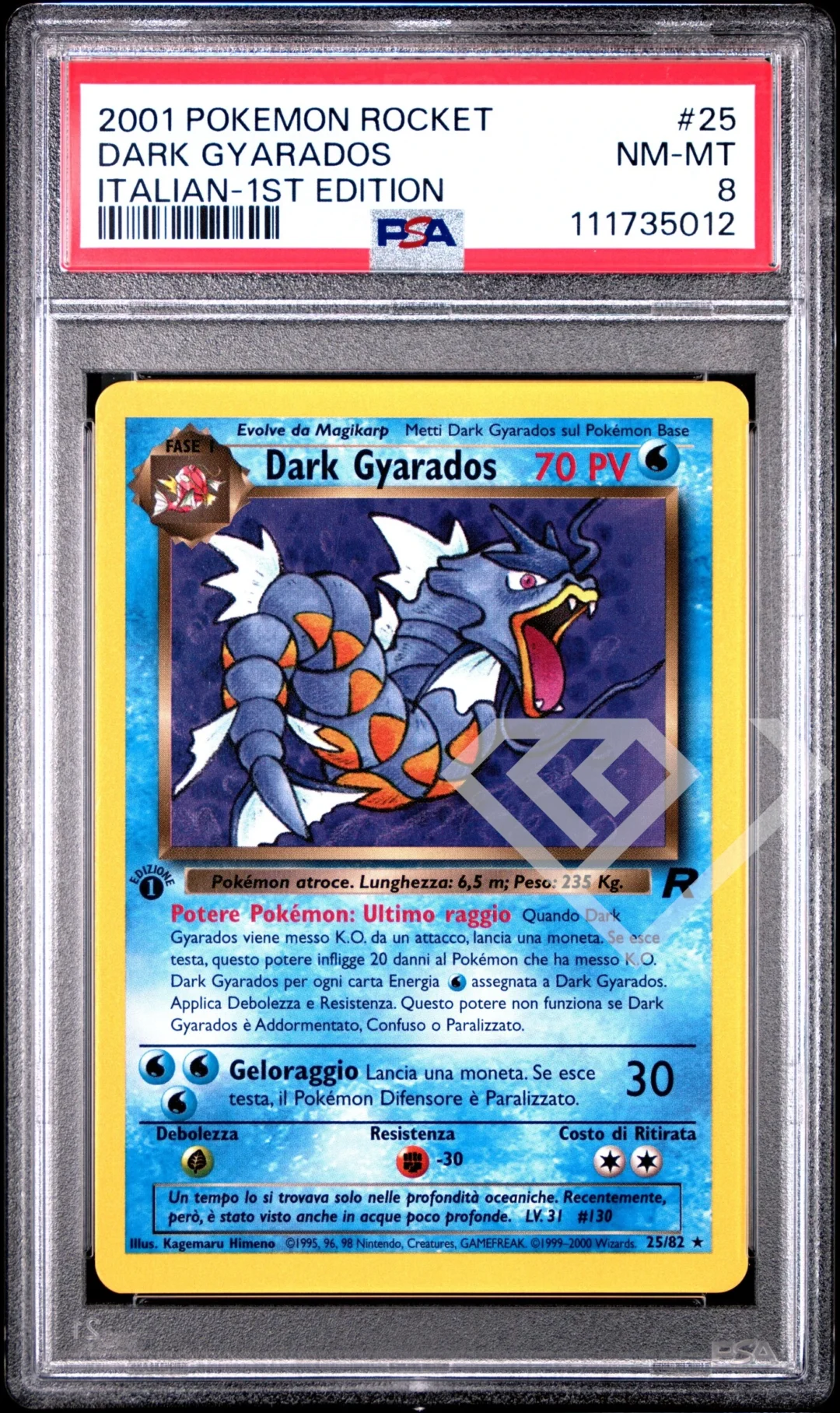 Dark Gyarados 25/82 - PSA 8 Team Rocket 1st Edition Italian