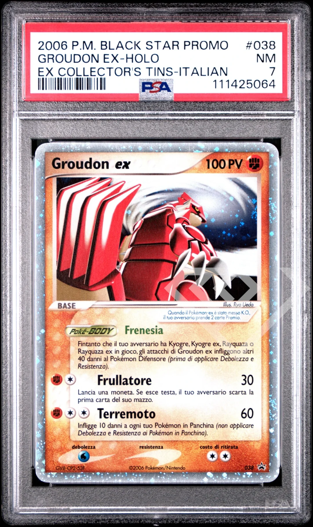 Groudon ex 038 Holo - PSA 7 Black Star Promo EX Collector's Tins Italian