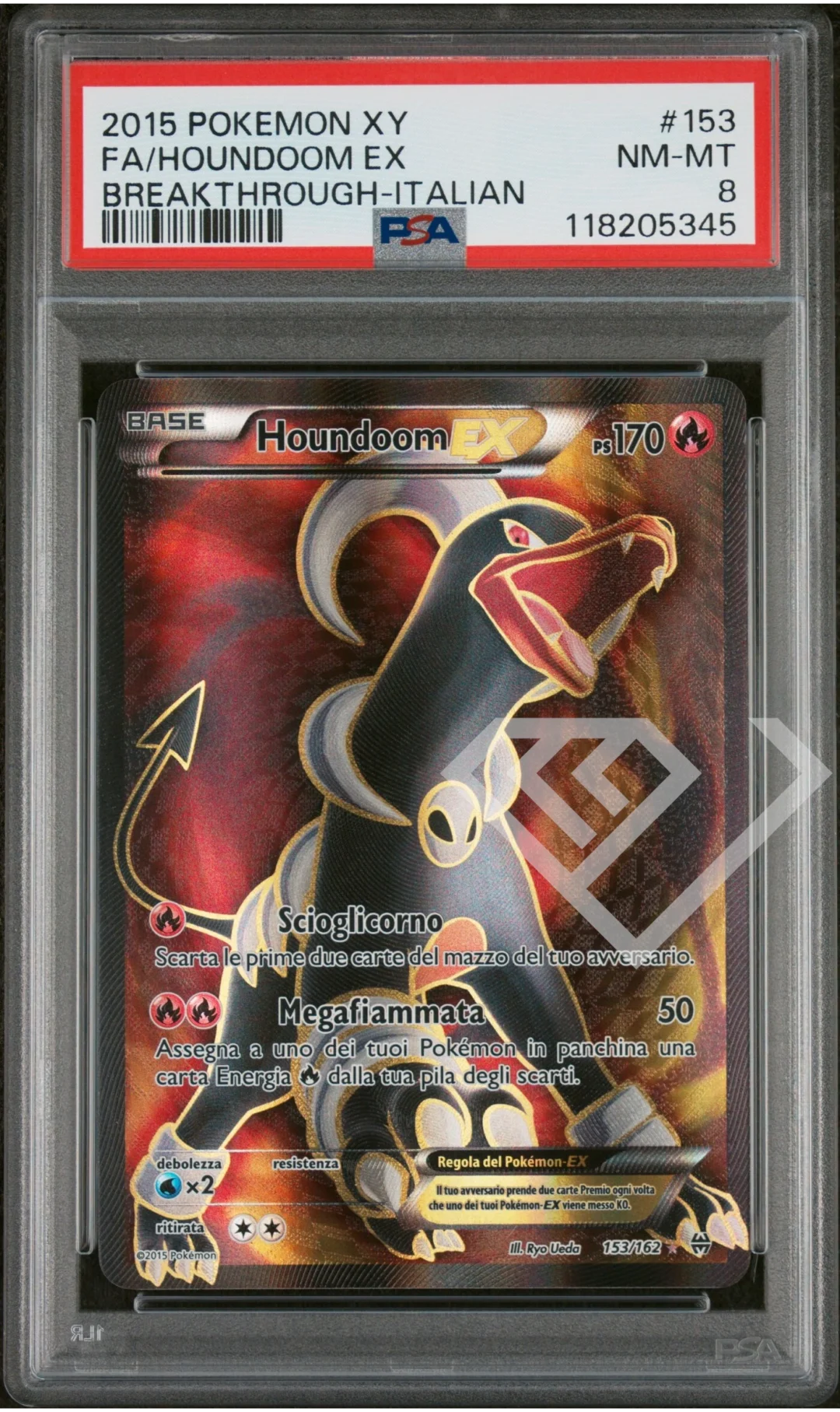 Houndoom EX 153/162 Full Art - PSA 8 XY Breakthrough Italian