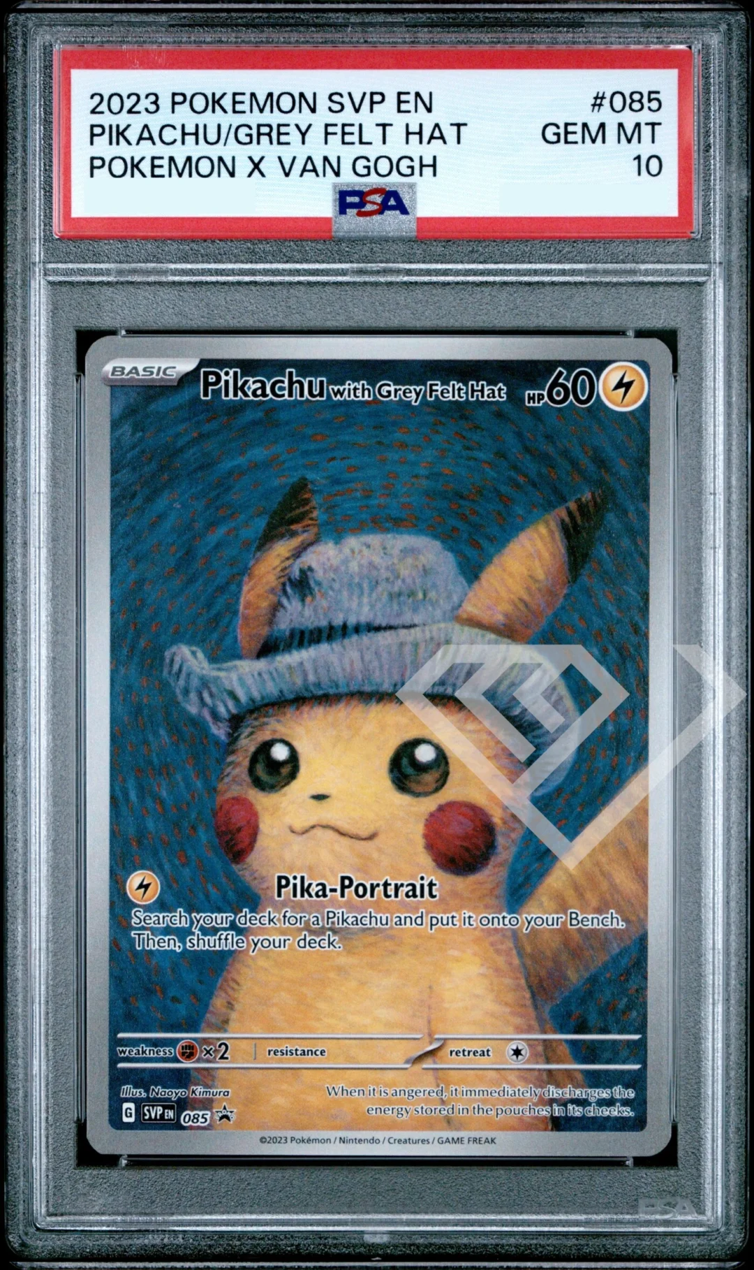 Pikachu Grey Felt SVP 085 Promo - PSA 10 Pokémon X Van Gogh