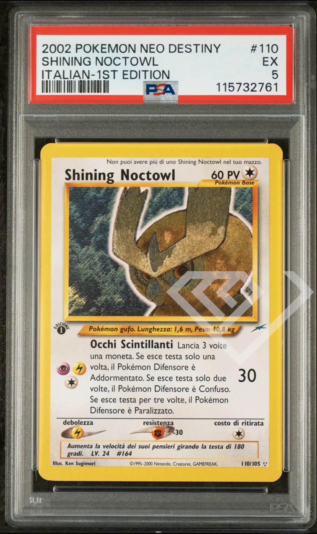 Shining noctowl 110/105 - psa 5 neo destiny 1st edition italian