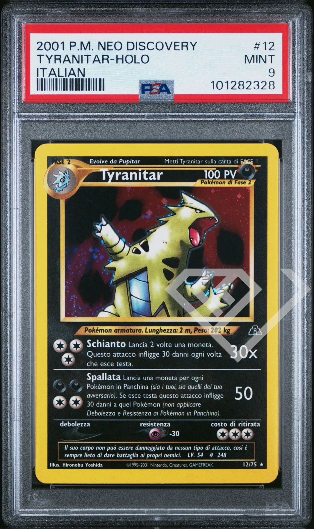 Tyranitar 12/75 Holo - PSA 9 Neo Discovery Italian