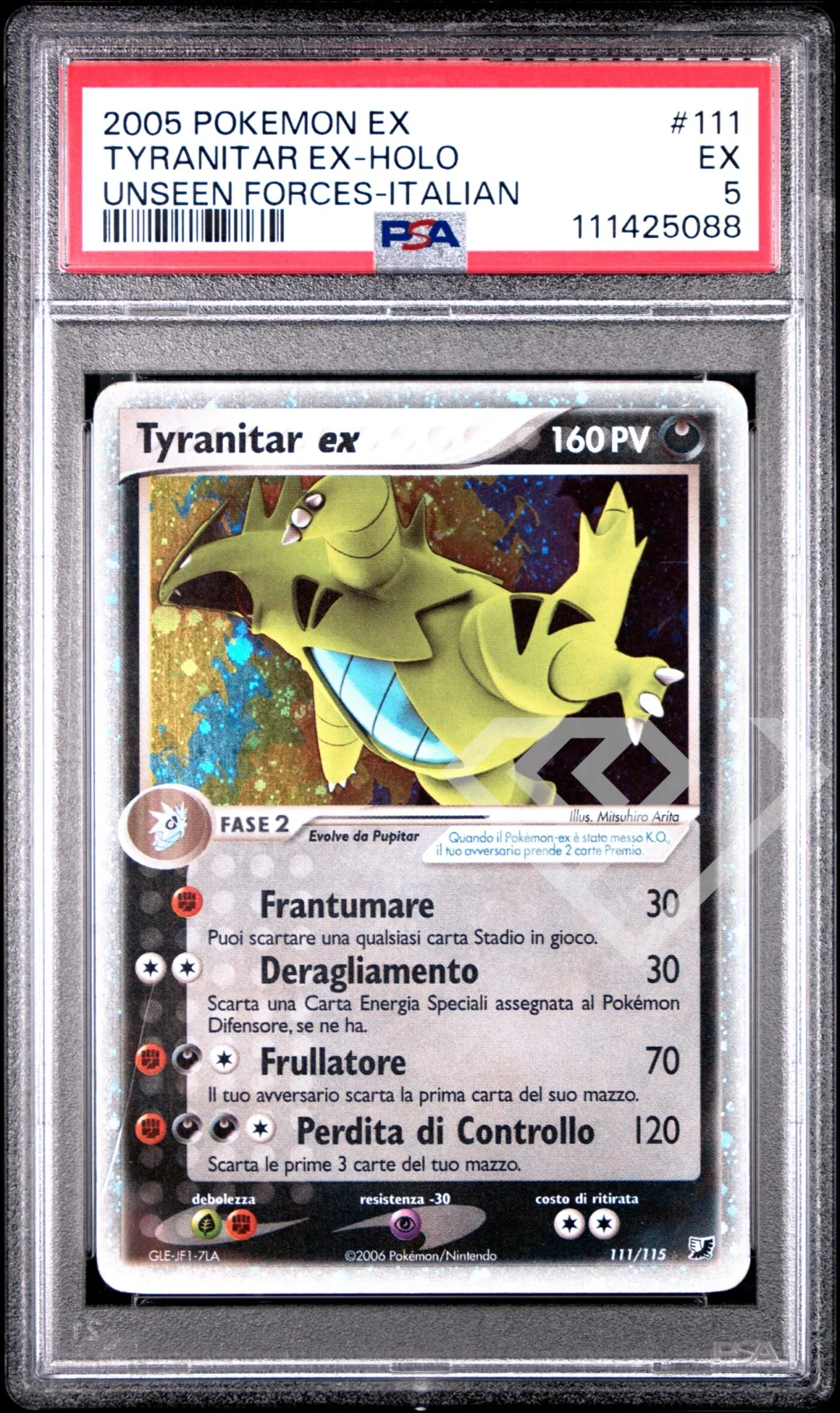 Tyranitar ex 111/115 Holo - PSA 5 Unseen Forces Italian