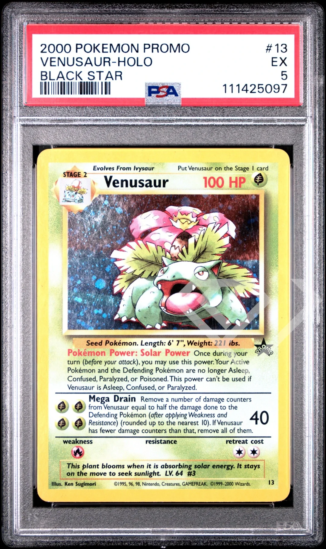 Venusaur 13 Holo - PSA 5 Black Star Promo English