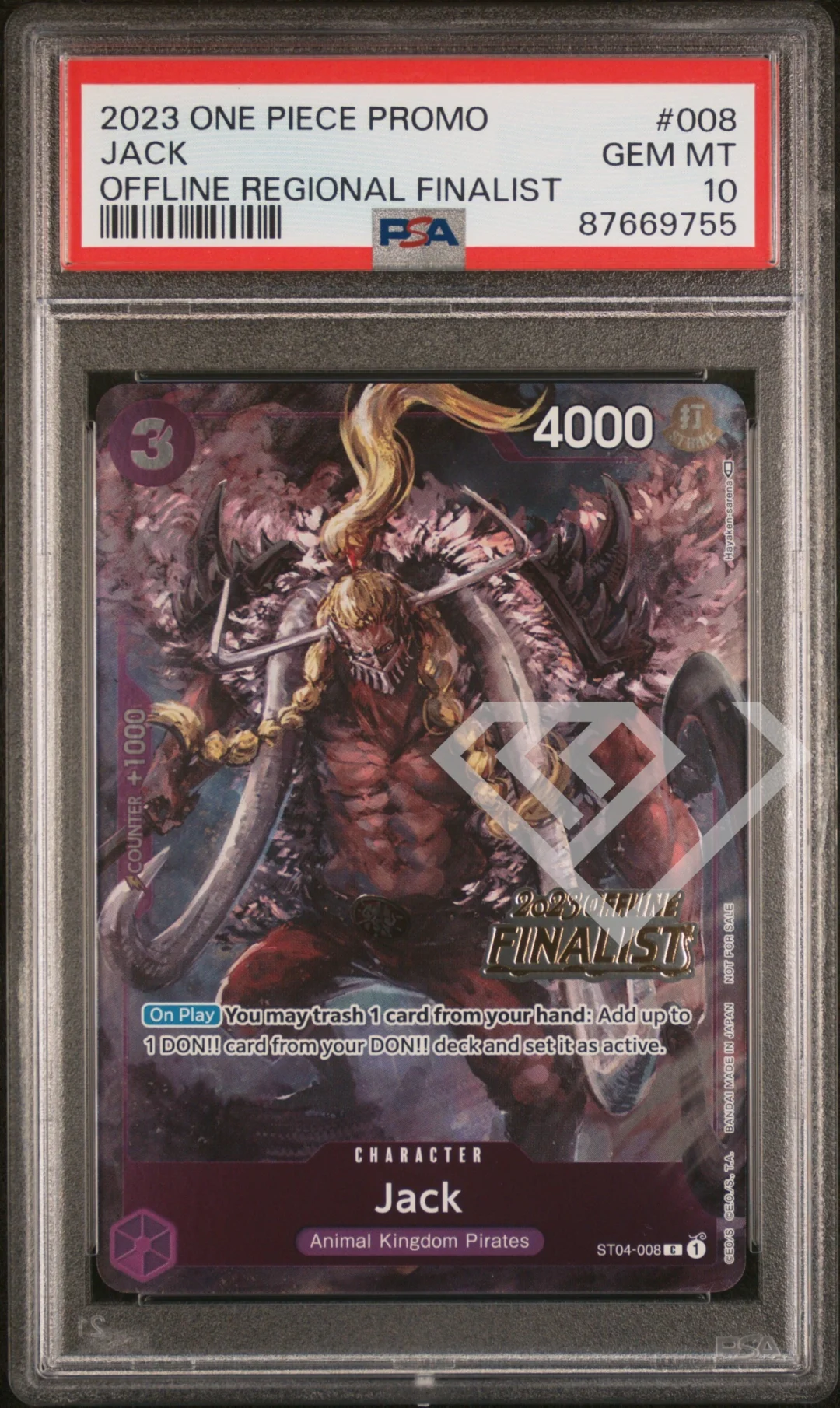 Jack ST04-008 C Alternate Rare - 2023 Offline Regional Finalist PSA 10 English