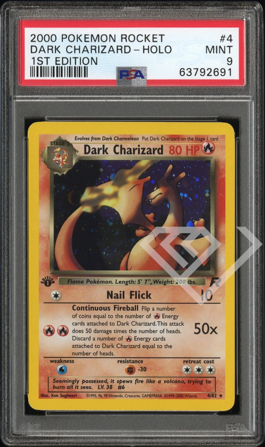 Dark Charizard 4/82 Holo - Team Rocket 1st Edition PSA 9 English