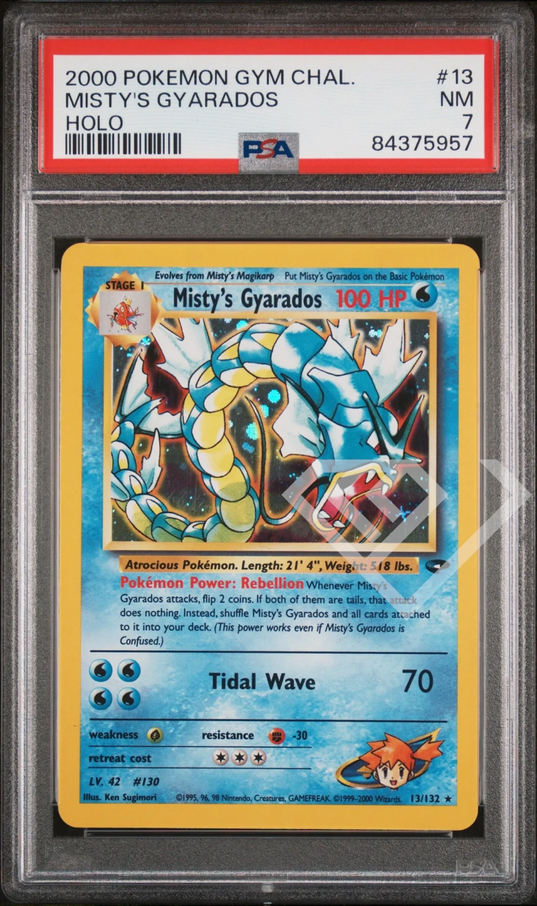 Misty's Gyarados 13/132 Holo - Gym Challenge PSA 7 English