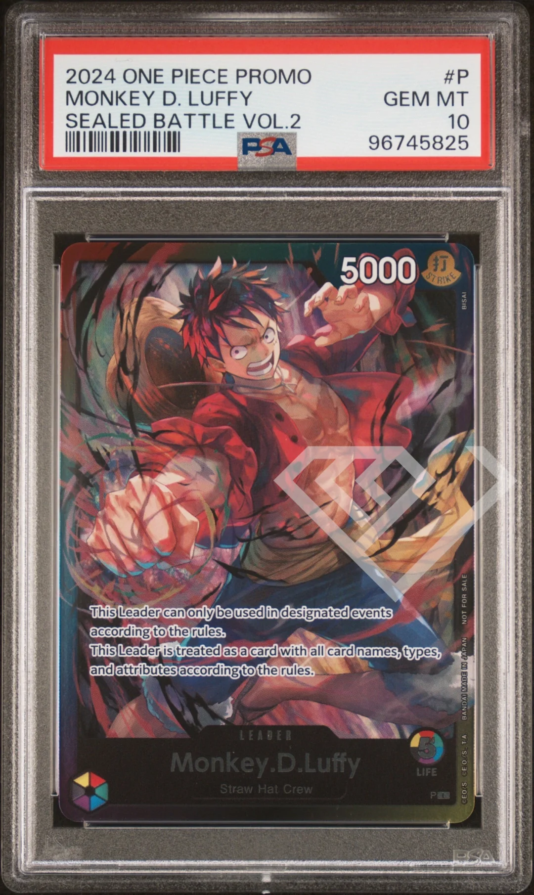 Monkey D. Luffy Leader Promo - Sealed Battle Vol 2 PSA 10 English