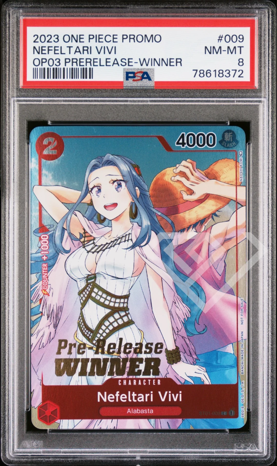 Nefeltari Vivi ST01-009 Promo - OP03 PreRelease Winner PSA 8 English