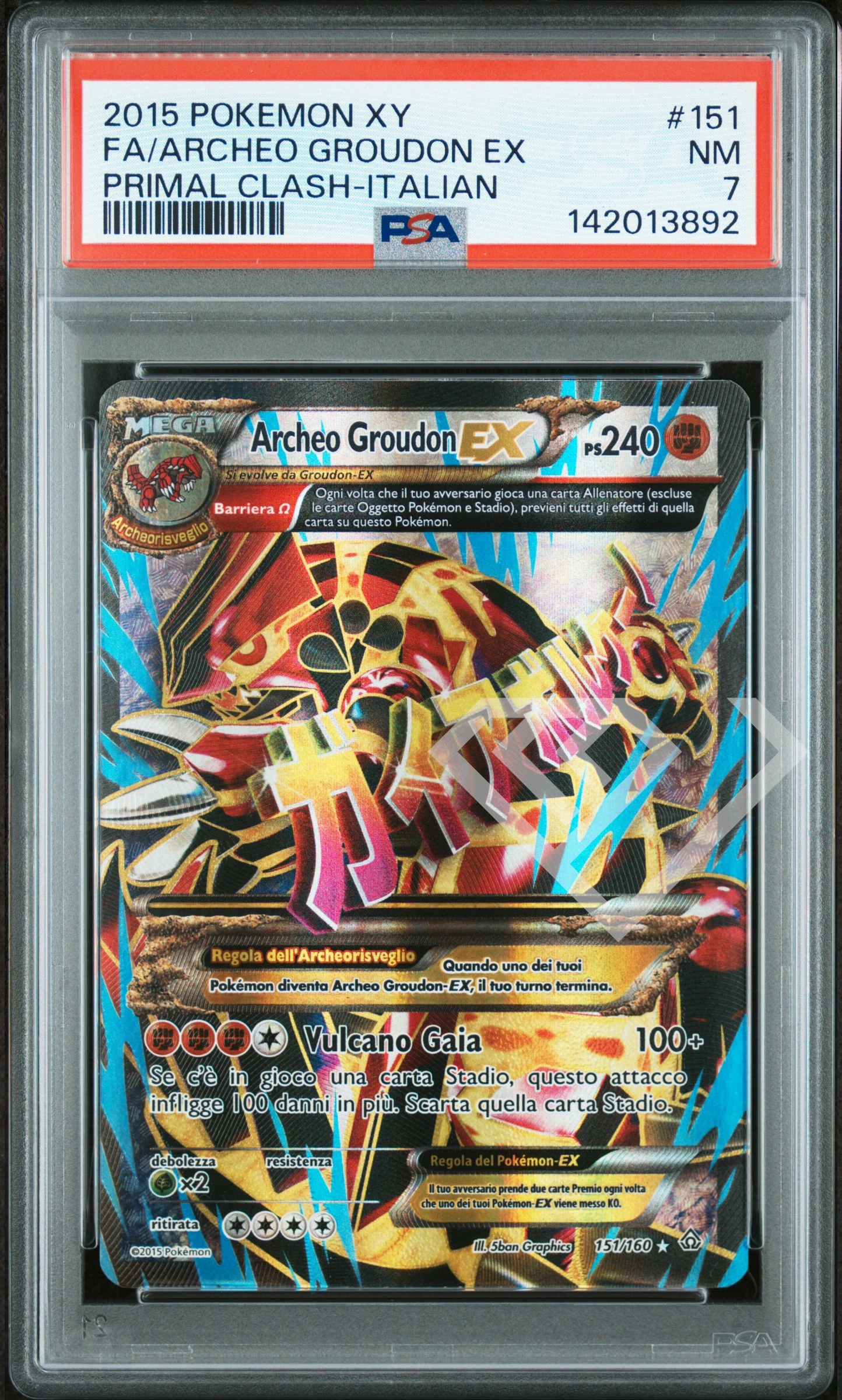 Primal groudon 151/160 - primal clash psa 7 italian - grading supplies italia - official site Primal groudon 151/160 - primal clash psa 7 italian