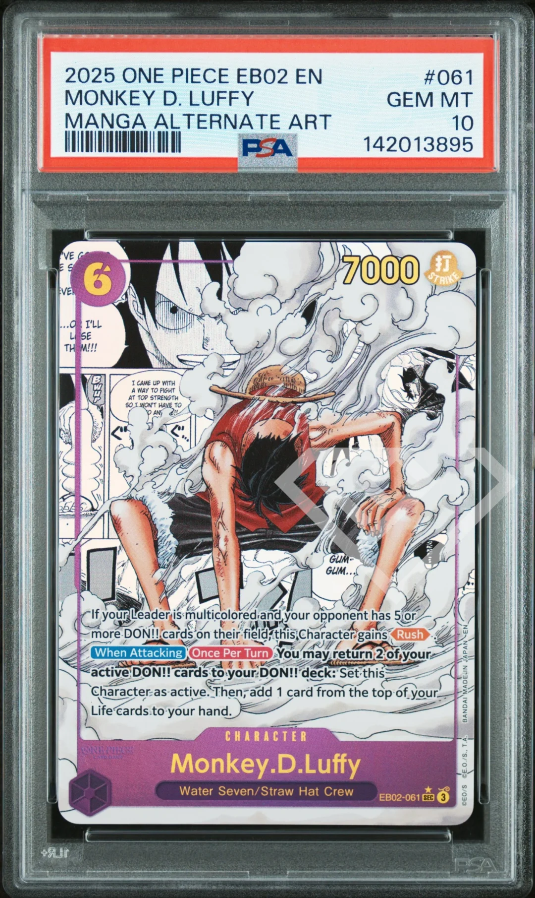 Monkey D. Luffy EB02-061 Manga Alternate Art - PSA 10 English