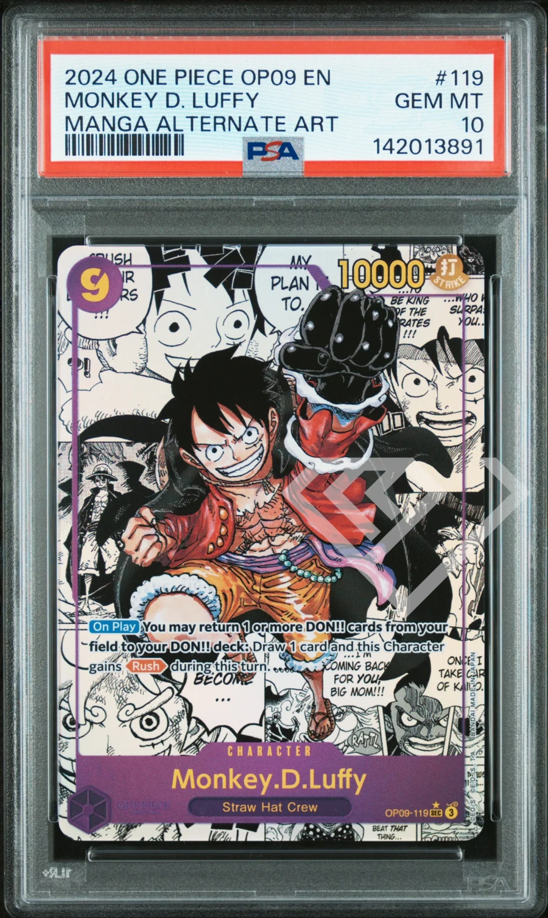 Monkey D. Luffy OP09-119 Manga Alternate Art - PSA 10 English