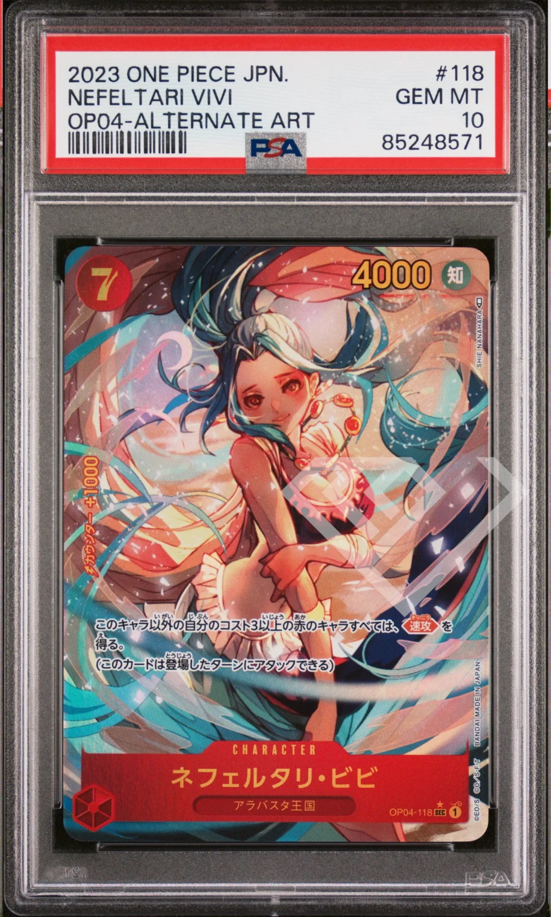 Nefeltari Vivi OP04-118 Secret Alternate Art - PSA 10 Japanese