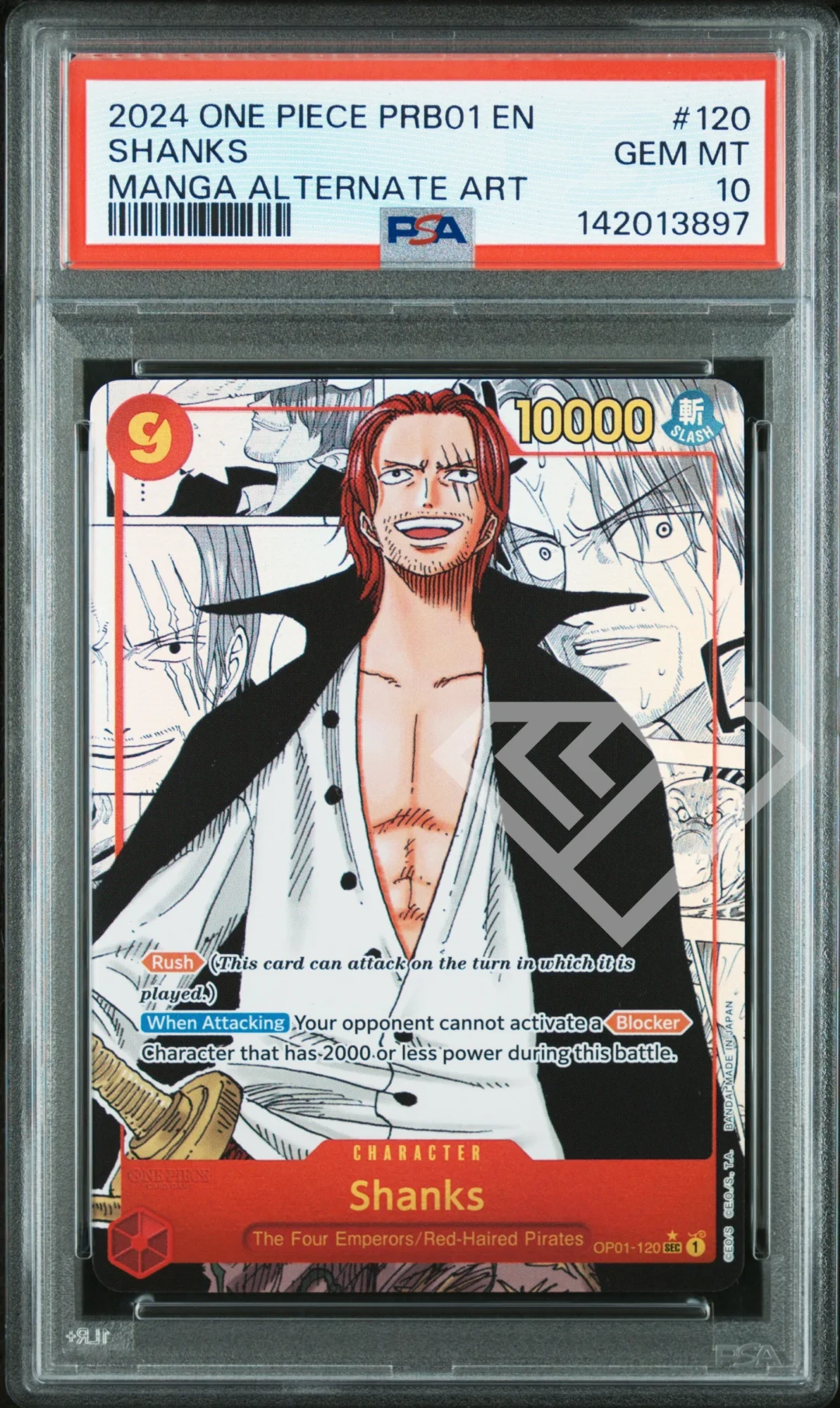 Shanks OP01-120 Manga Alternate Art - PRB01 PSA 10 English