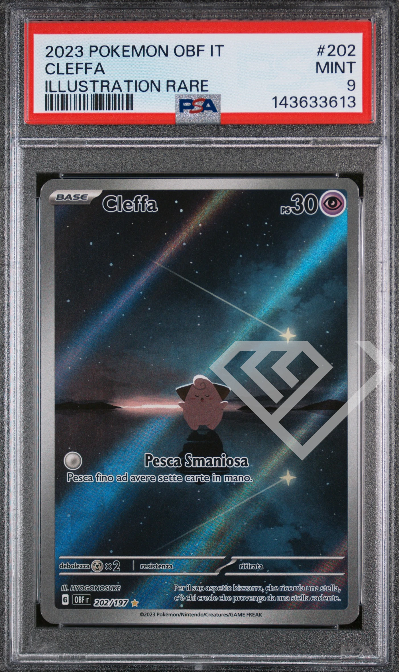 Cleffa 202/197 illustration rare - obf obsidian flame/ossidiana infuocata psa 9 italian - grading supplies italia - official site Cleffa 202/197 illustration rare - obf obsidian flame/ossidiana infuocata psa 9 italian