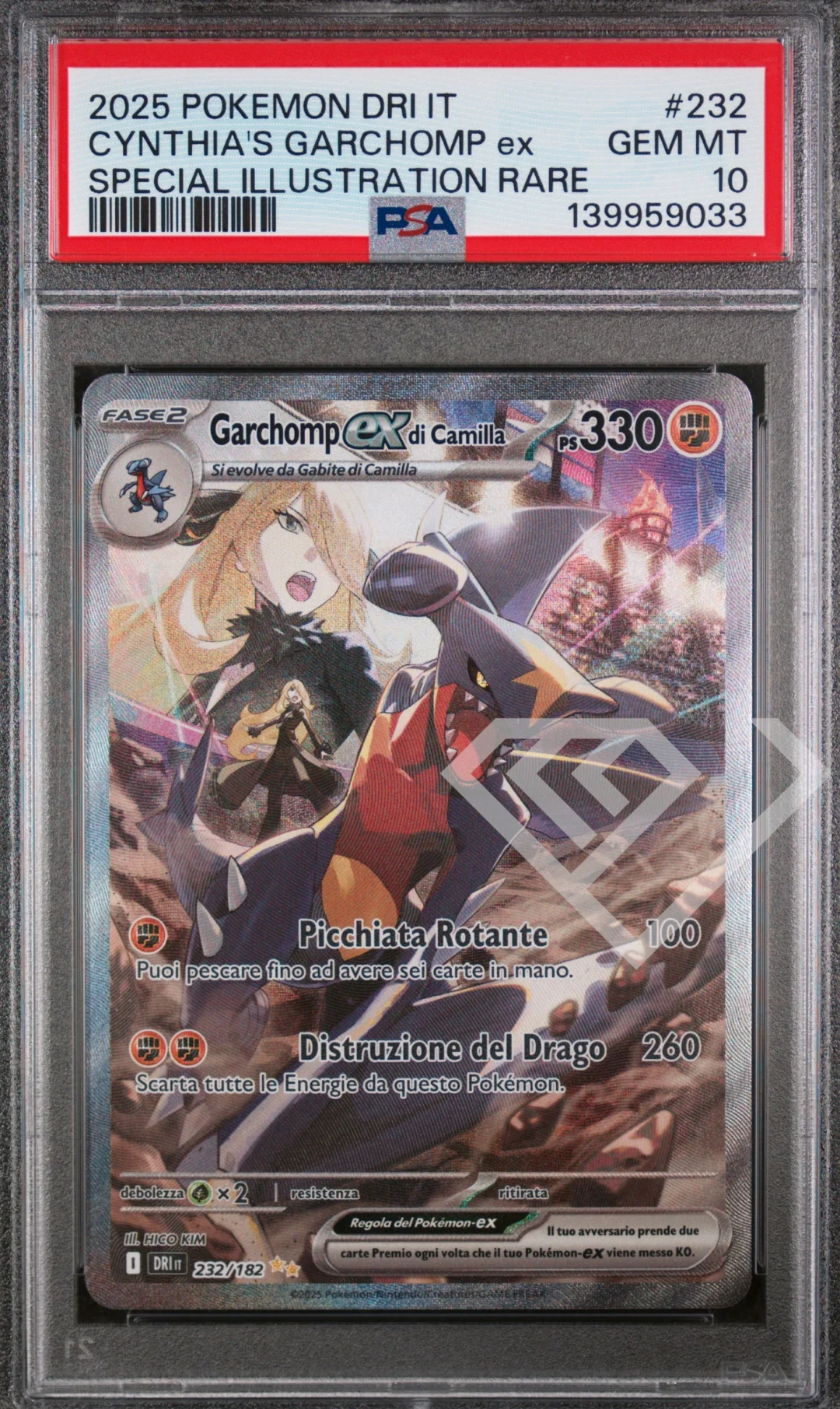 Cynthia's Garchomp 232/182 SIR - DRI Destined Rivals/Destini Rivali PSA 10 Italian