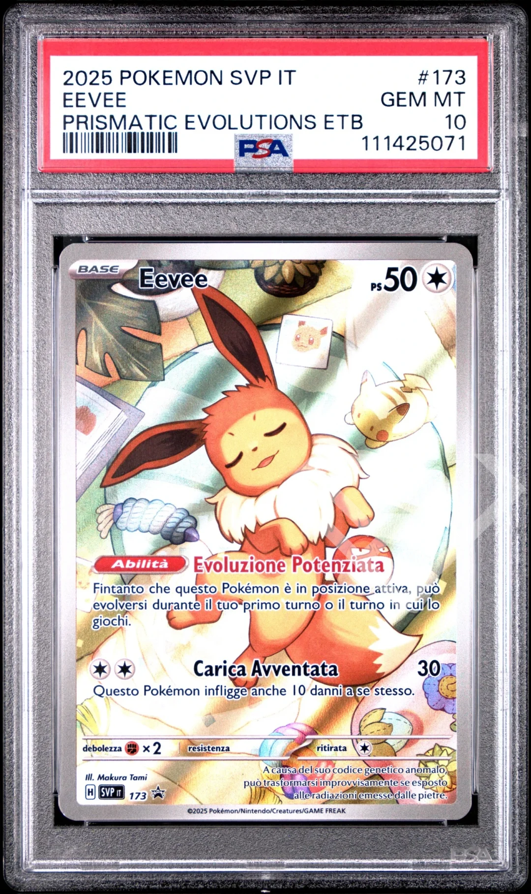 Eevee SVP 173 Prismatic Evolution ETB Promo - PSA 10 Italian