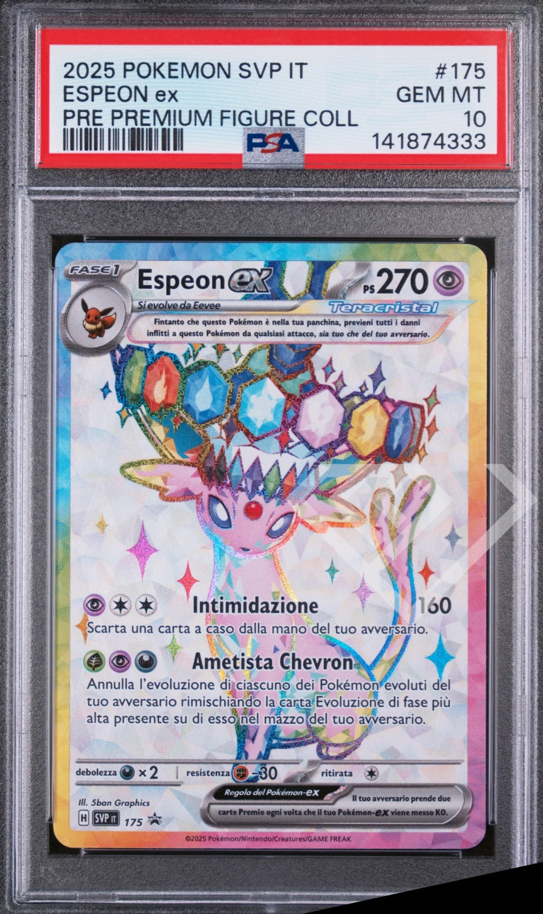 Espeon ex SVP 175 - PRE Prismatic Evolution/Evoluzioni Prismatiche Premium Figure Collection PSA 10 Italian