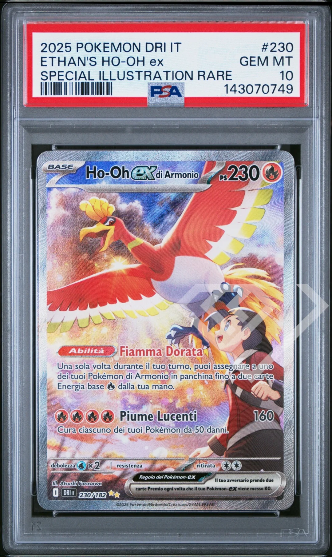 Ethan's Ho-Oh ex 230/182 SIR - DRI Destined Rivals/Destini Rivali PSA 10 Italian