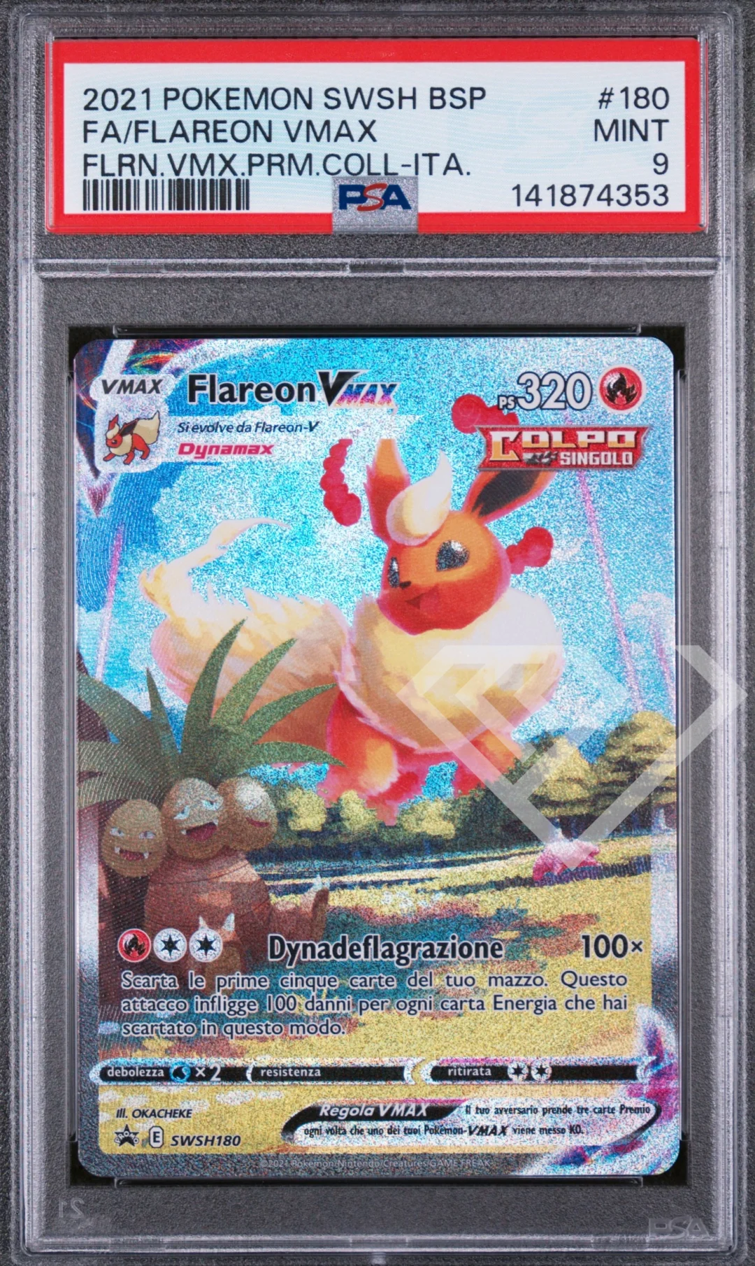 Flareon VMax SWSH 180 Promo - Flareon VMax Premium Collection PSA 9 Italian