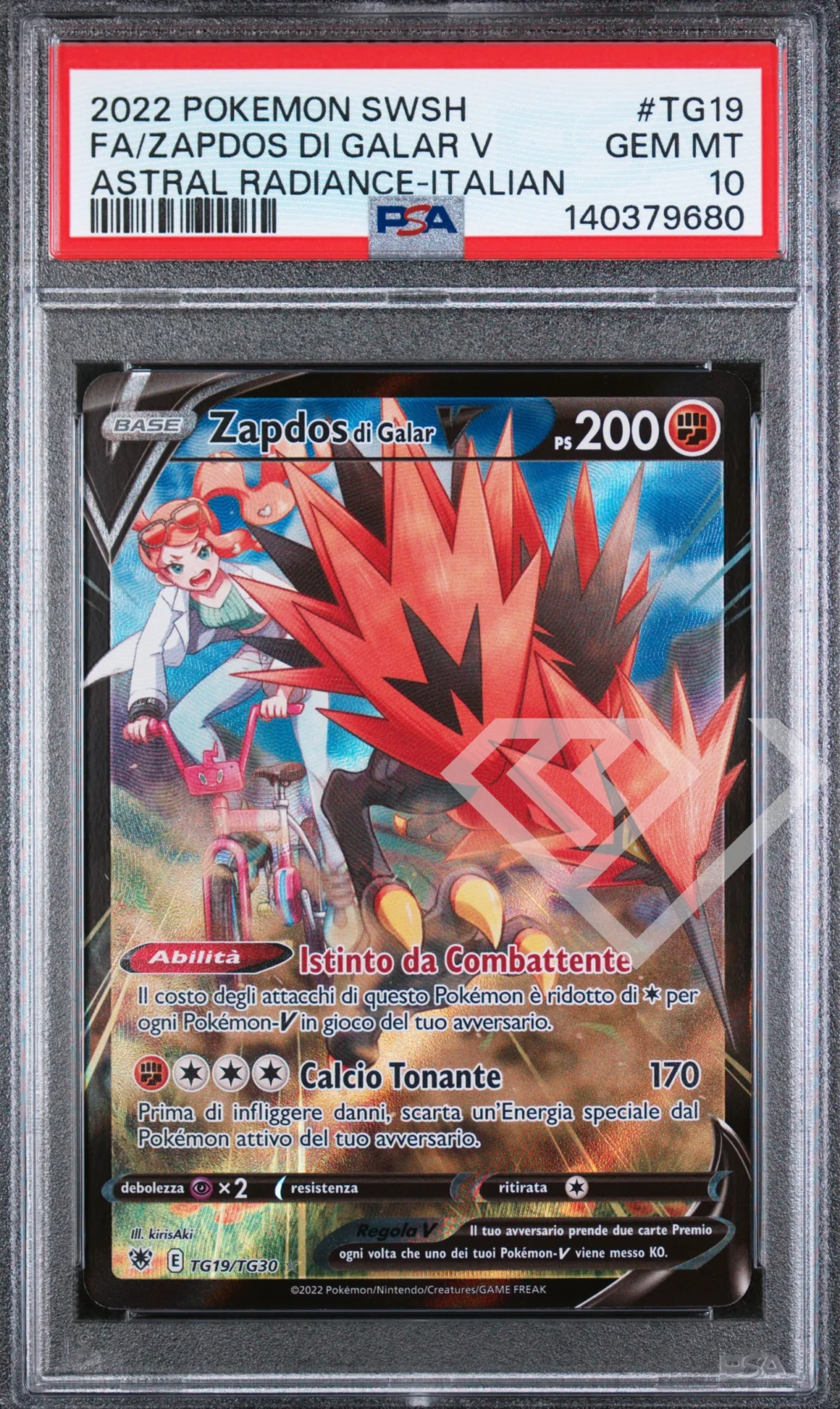 Zapdos di Galar V TG19/TG30 Trainer Gallery - Astral Radiance/Lucentezza Siderale PSA 10 Italian