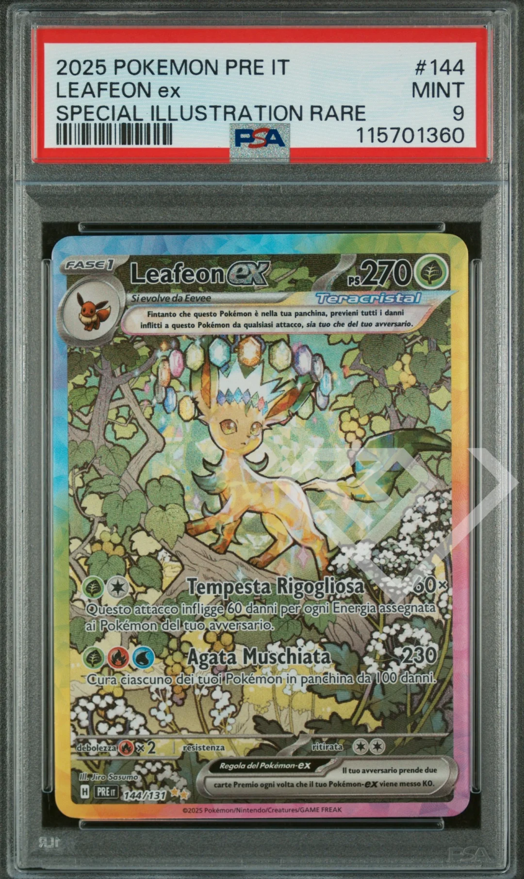 Leafeon ex 144/131 SIR - PRE Prismatic Evolution/Evoluzioni Prismatiche PSA 9 Italian