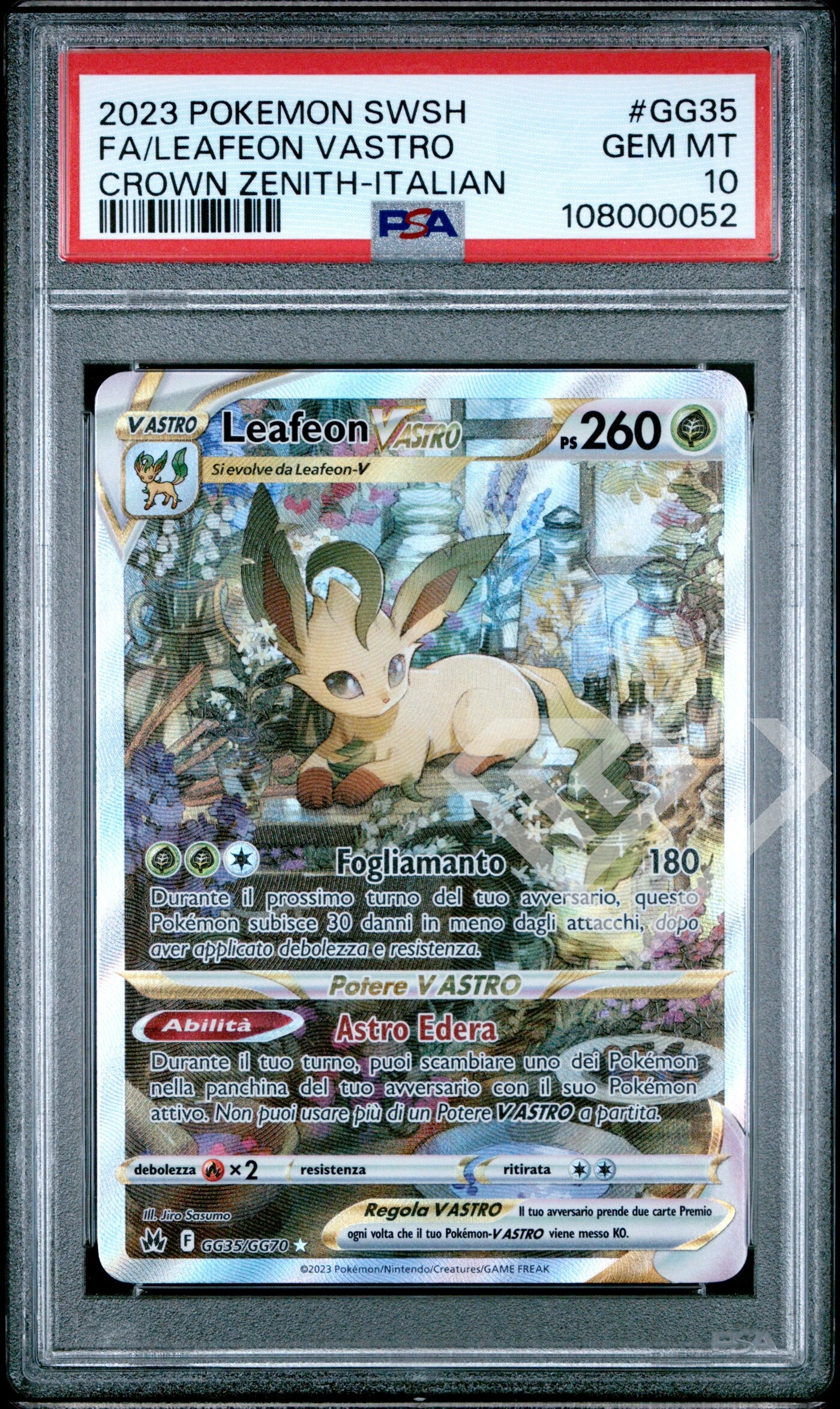 Leafeon vastro gg35/gg70 galarian gallery - crown zenith/zenith regale psa 10 italian - grading supplies italia - official site Leafeon vastro gg35/gg70 galarian gallery - crown zenith/zenith regale psa 10 italian