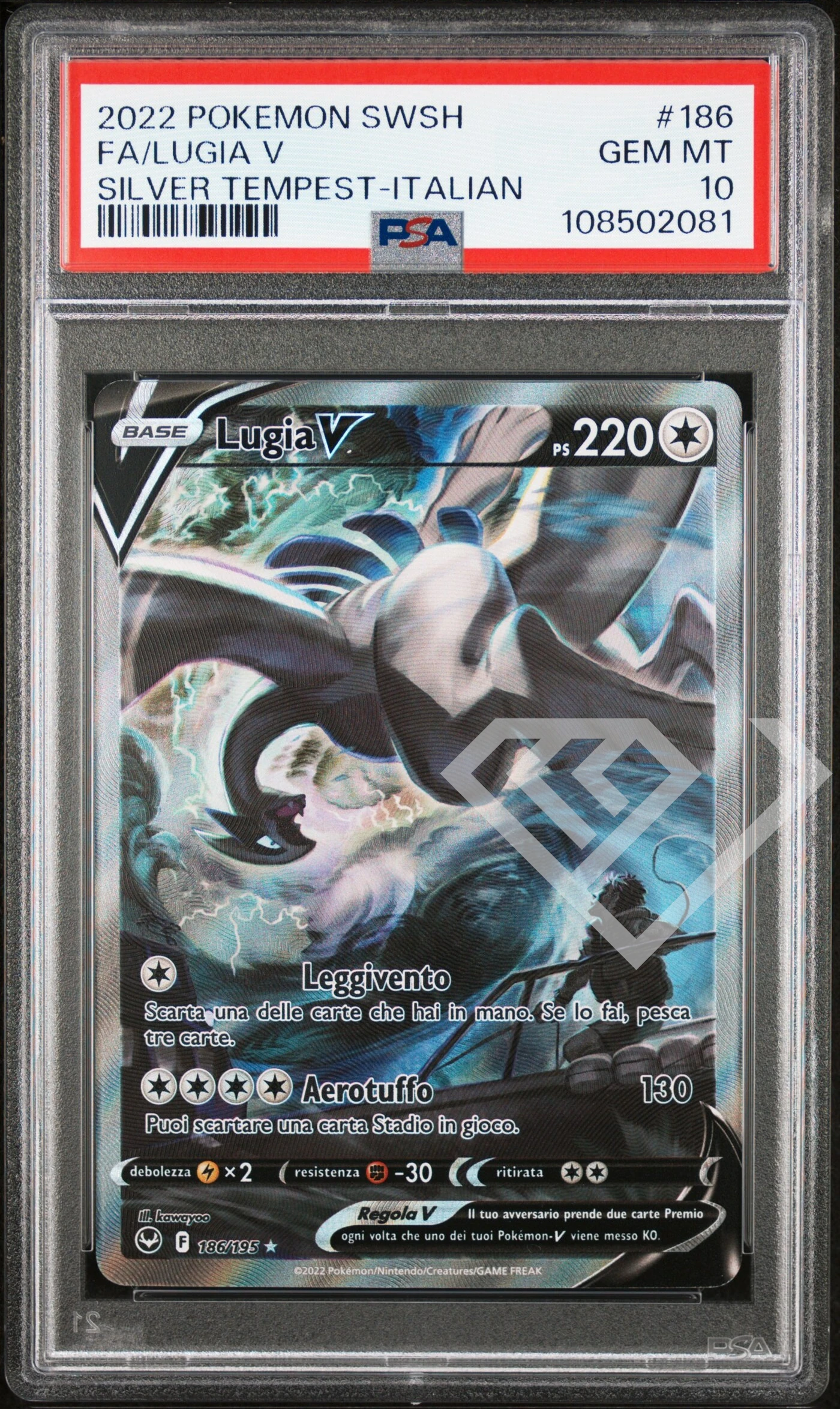 Lugia v 186/195 alternative art - silver tempest/tempesta argentata psa 10 italian - grading supplies italia - official site Lugia v 186/195 alternative art - silver tempest/tempesta argentata psa 10 italian