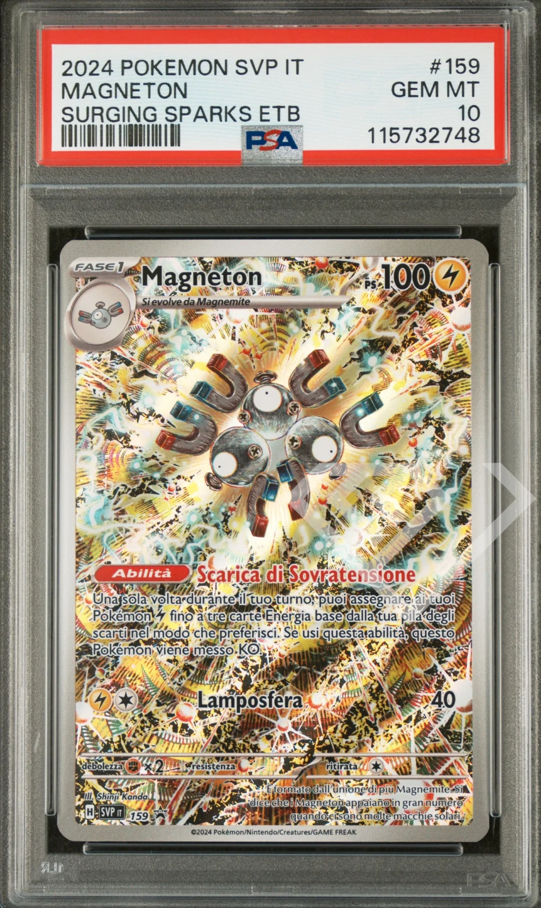 Magneton SVP 159 - Surging Sparks/Scintille Folgoranti ETB Promo PSA 10 Italian