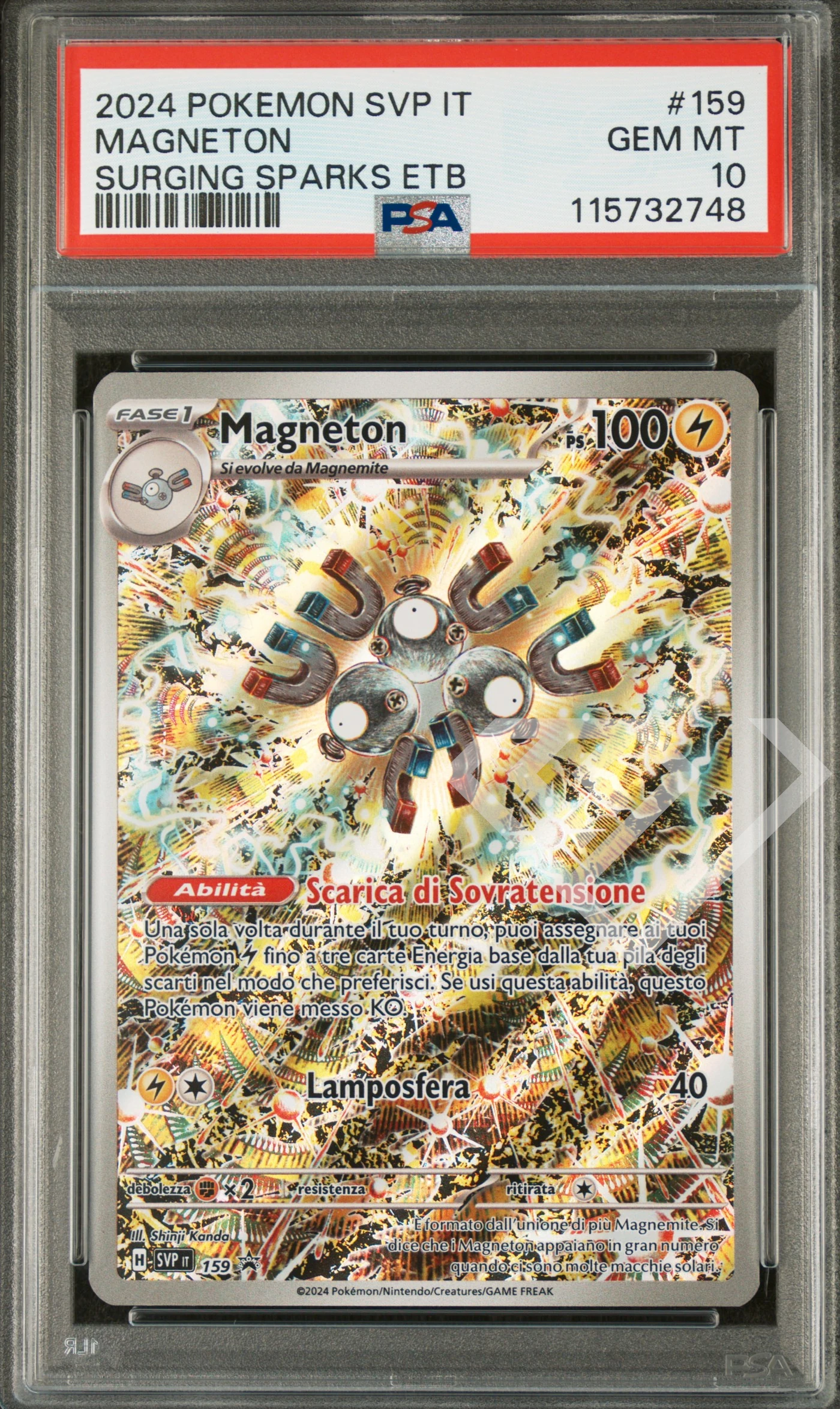 Magneton svp 159 - surging sparks/scintille folgoranti etb promo psa 10 italian - grading supplies italia - official site Magneton svp 159 - surging sparks/scintille folgoranti etb promo psa 10 italian