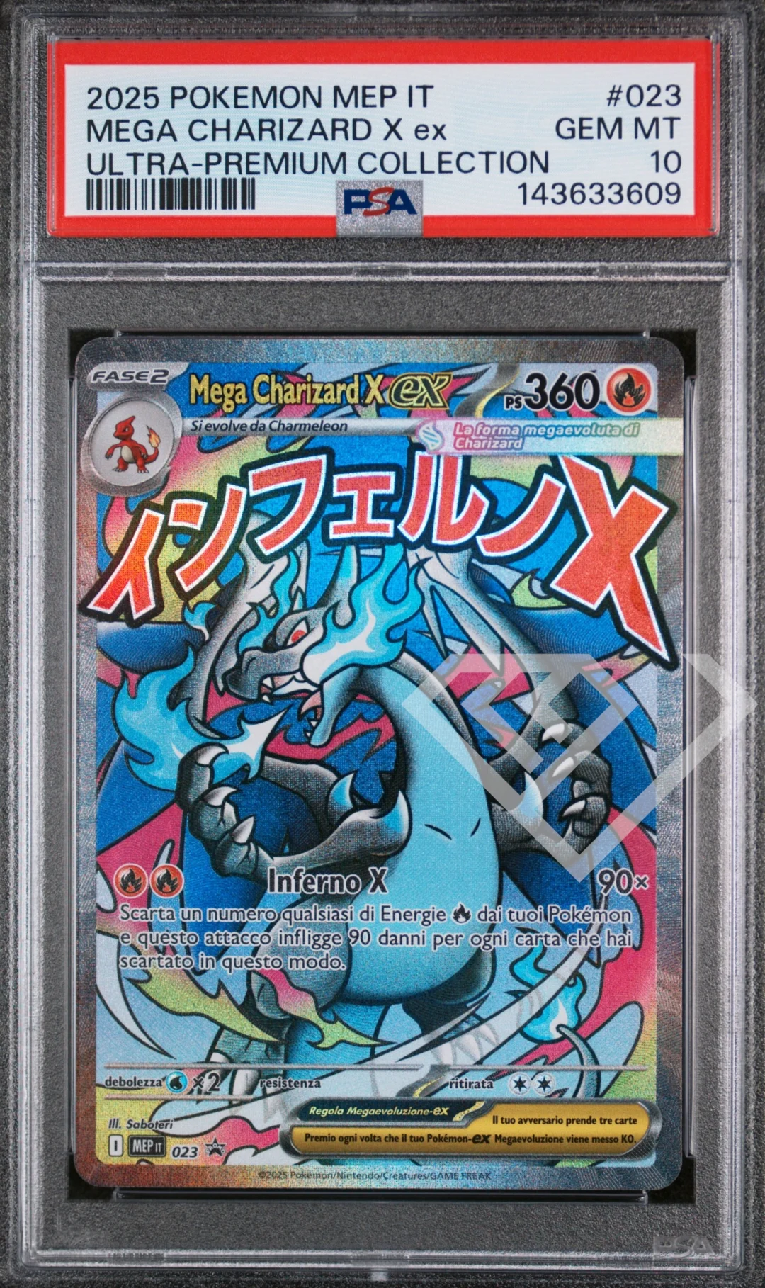 Mega Charizard X ex MEP 023 Ultra Premium Promo - PSA 10 Italian