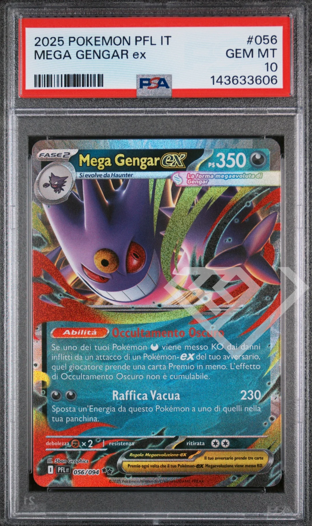 Mega Gengar ex 056/094 PFL Phantasmal Flame - PSA 10 Italian