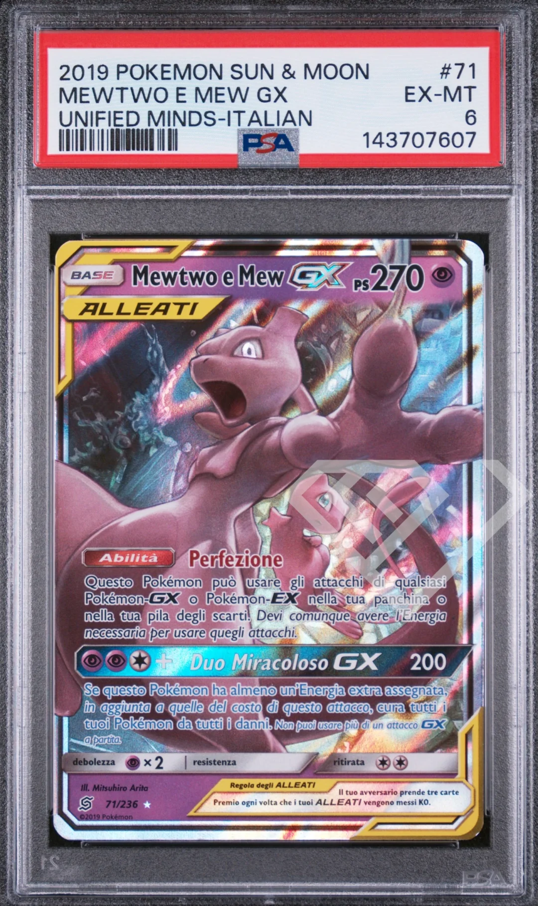 Mewtwo & Mew GX 71/236 Unified Minds - PSA 6 Italian