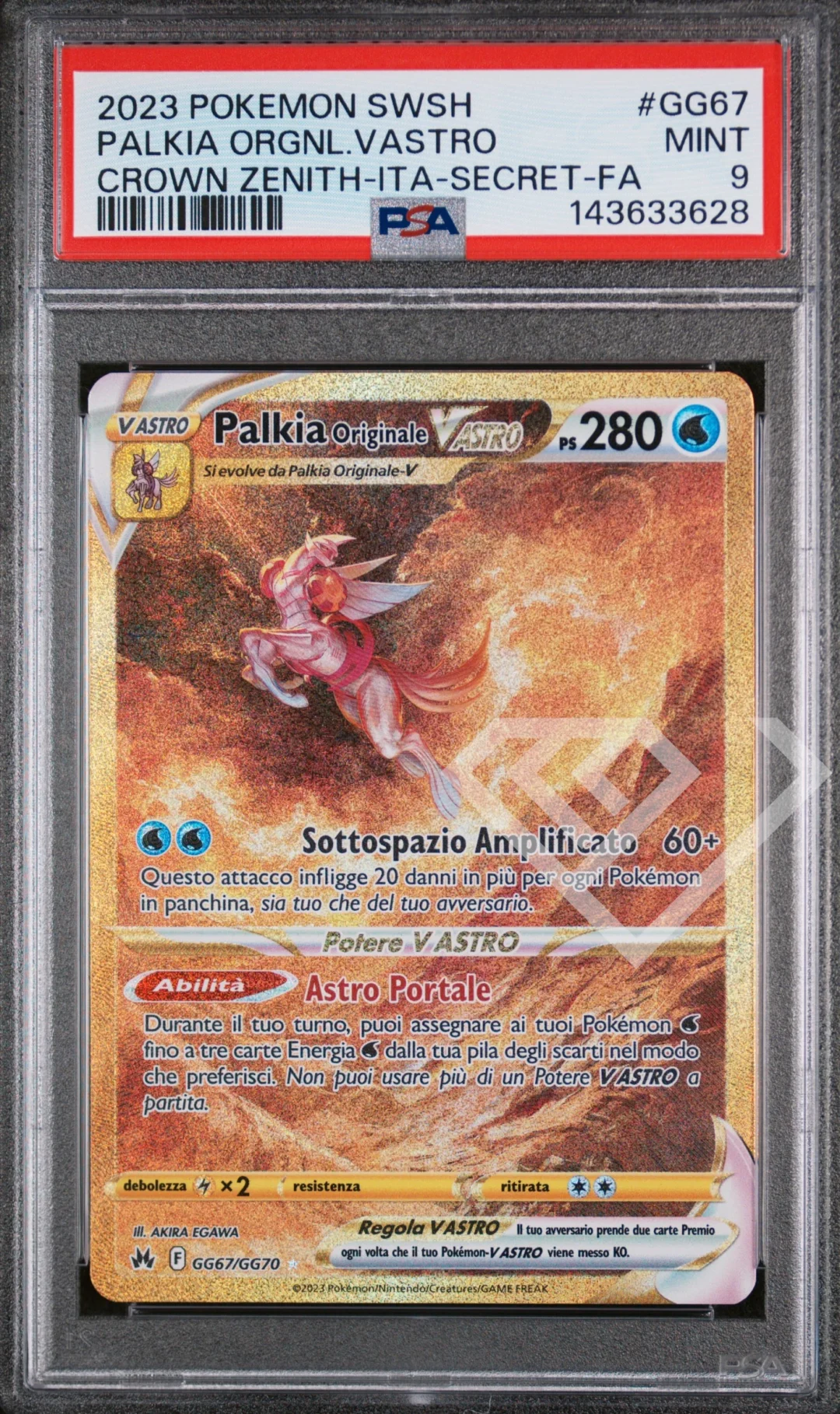 Palkia Originale VAstro GG67/GG68 Crown Zenith - PSA 9 Italian