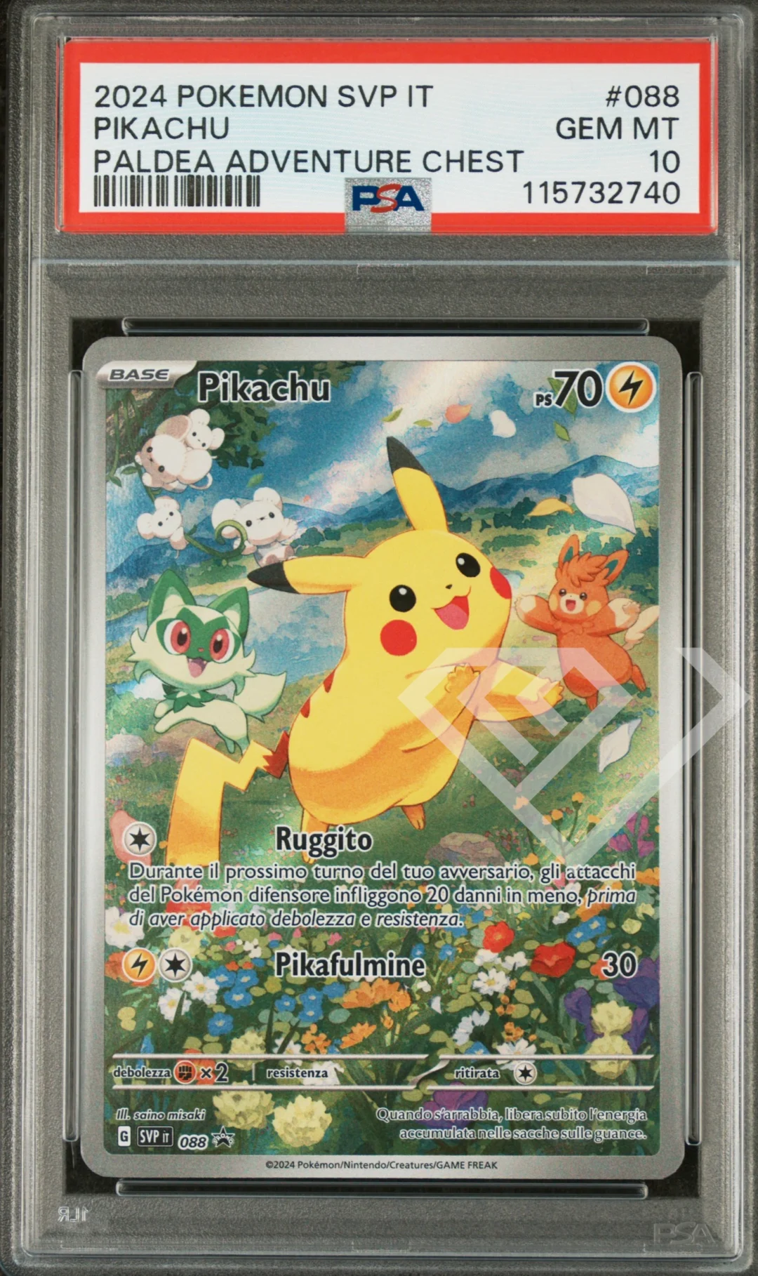 Pikachu SVP 088 Paldea Adventure Chest - PSA 10 Italian