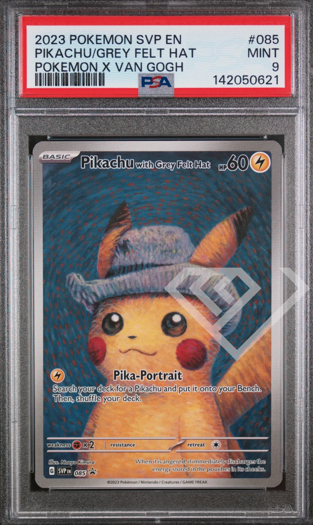Pikachu with Grey Felt SVP 085 - Pokémon X Van Gogh PSA 9 English