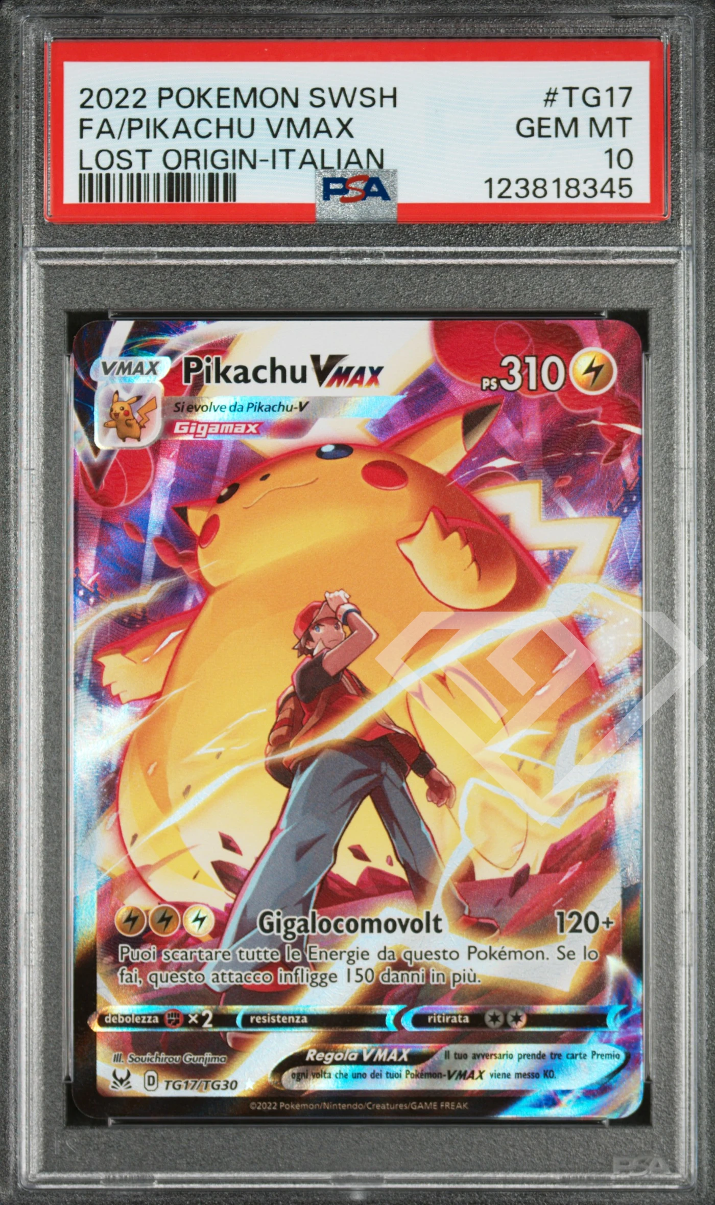 Pikachu vmax tg17/tg30 lost origin - psa 10 italian - grading supplies italia - official site Pikachu vmax tg17/tg30 lost origin - psa 10 italian