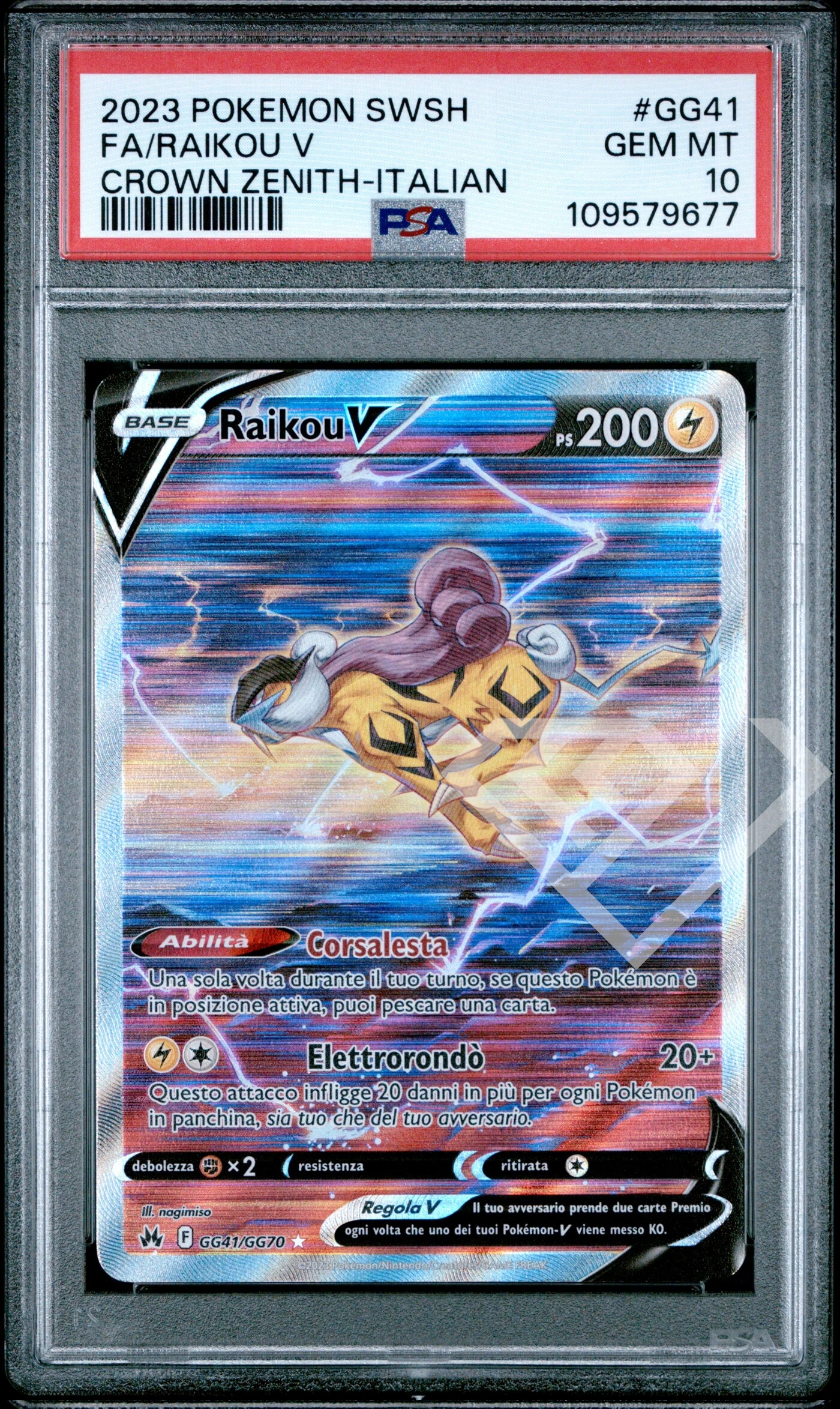 Raikou v gg41/gg70 galarian gallery - crown zenith/zenith regale psa 10 italian - grading supplies italia - official site Raikou v gg41/gg70 galarian gallery - crown zenith/zenith regale psa 10 italian