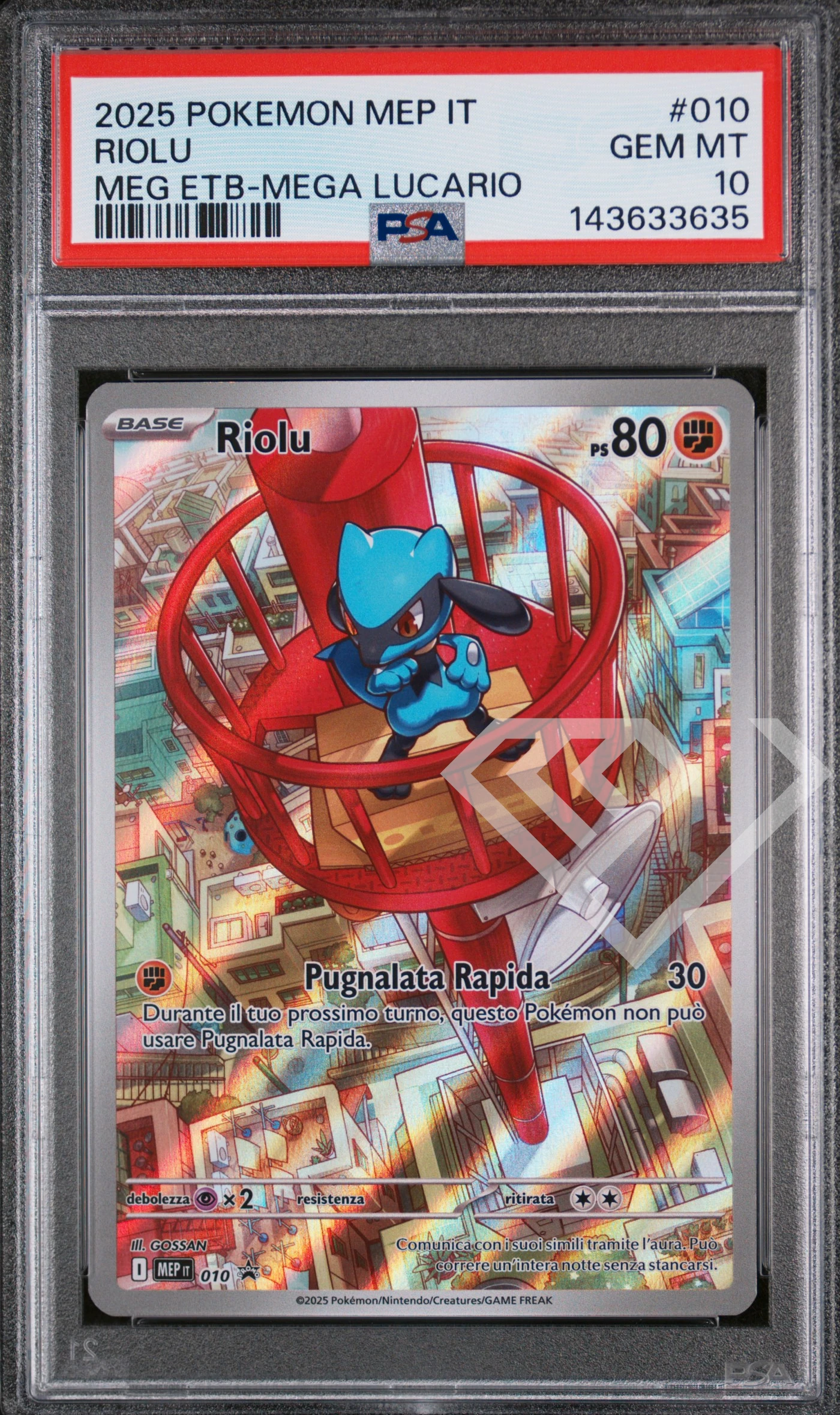 Riolu mep 010 - meg mega evolution/mega evoluzioni lucario etb promo psa 10 italian - grading supplies italia - official site Riolu mep 010 - meg mega evolution/mega evoluzioni lucario etb promo psa 10 italian