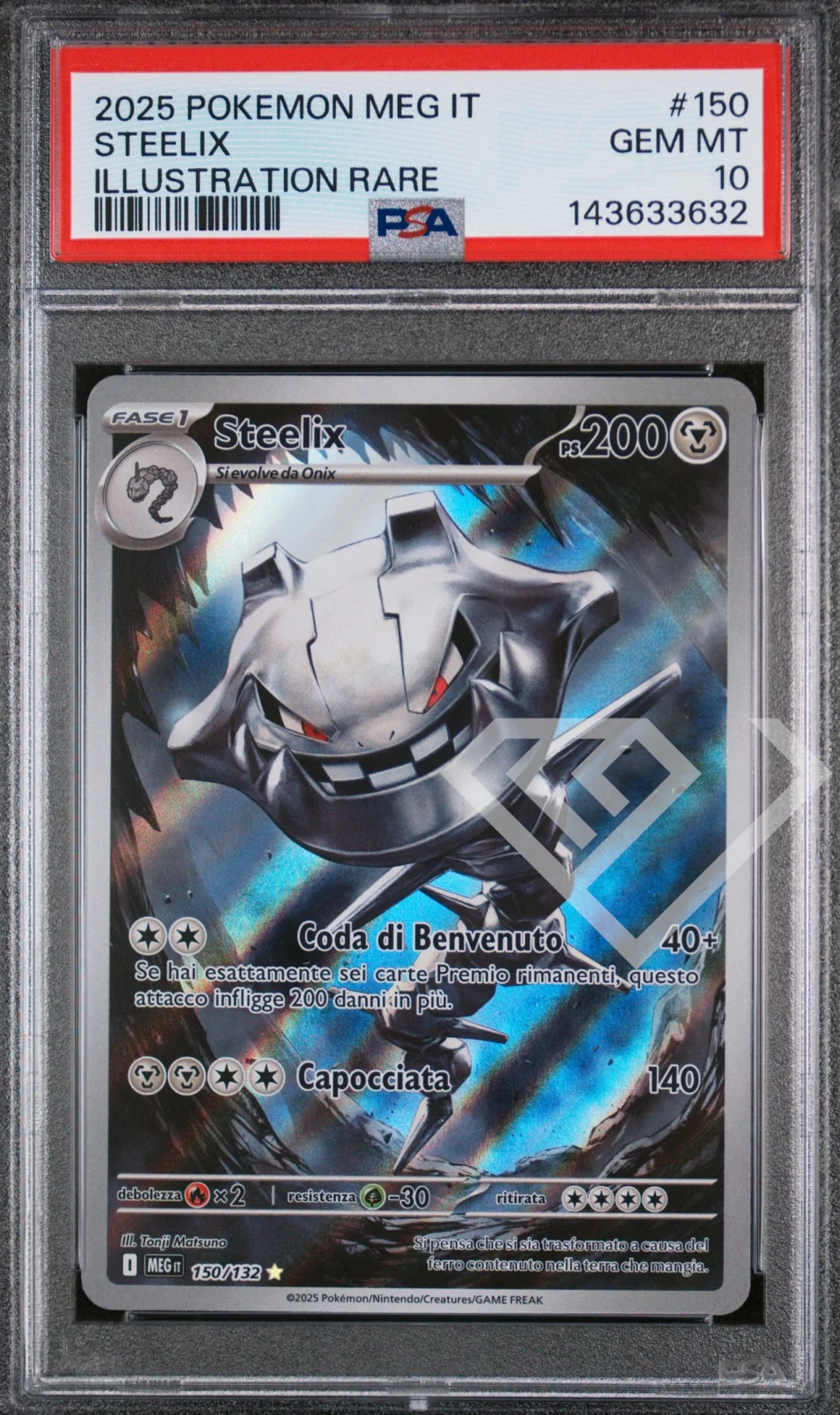Steelix 150/132 Illustration Rare - MEG Mega Evolution/Mega Evoluzioni PSA 10 Italian