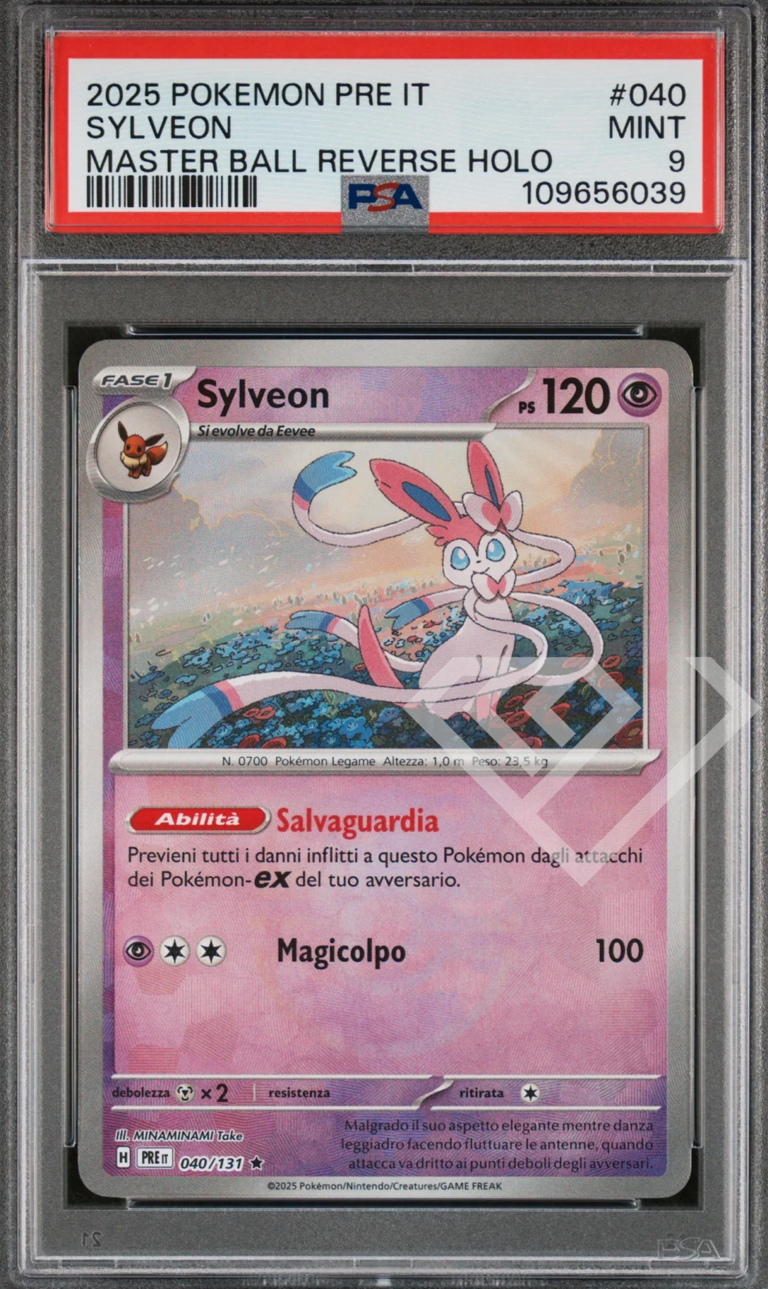 Sylveon 040/131 Master Ball Reverse - PRE Prismatic Evolution/Evoluzioni Prismatiche PSA 9 Italian