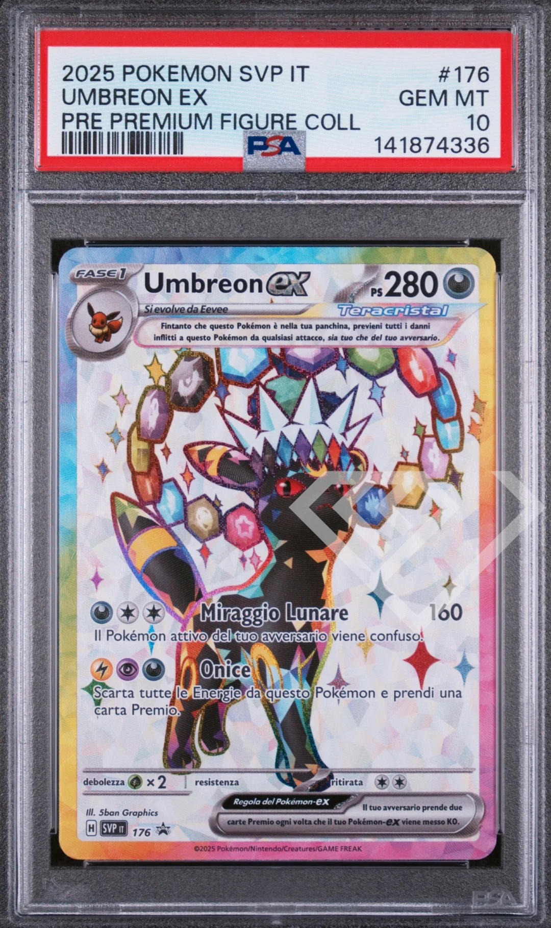 Umbreon ex SVP 176 - PRE Prismatic Evolution/Evoluzioni Prismatiche Premium Figure Collection PSA 10 Italian