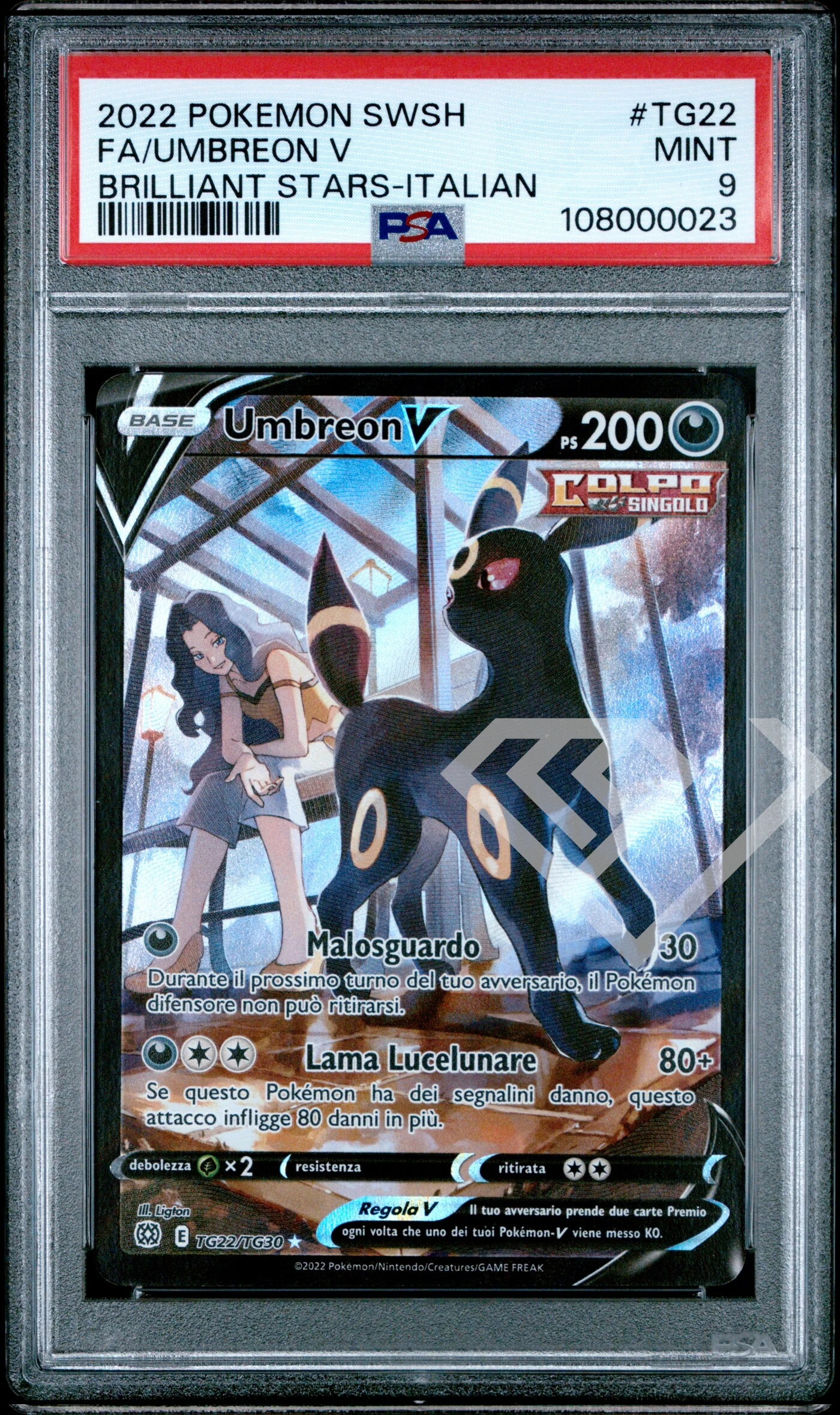 Umbreon v tg22/tg30 trainer gallery - brilliant stars/astri lucenti psa 9 italian - grading supplies italia - official site Umbreon v tg22/tg30 trainer gallery - brilliant stars/astri lucenti psa 9 italian