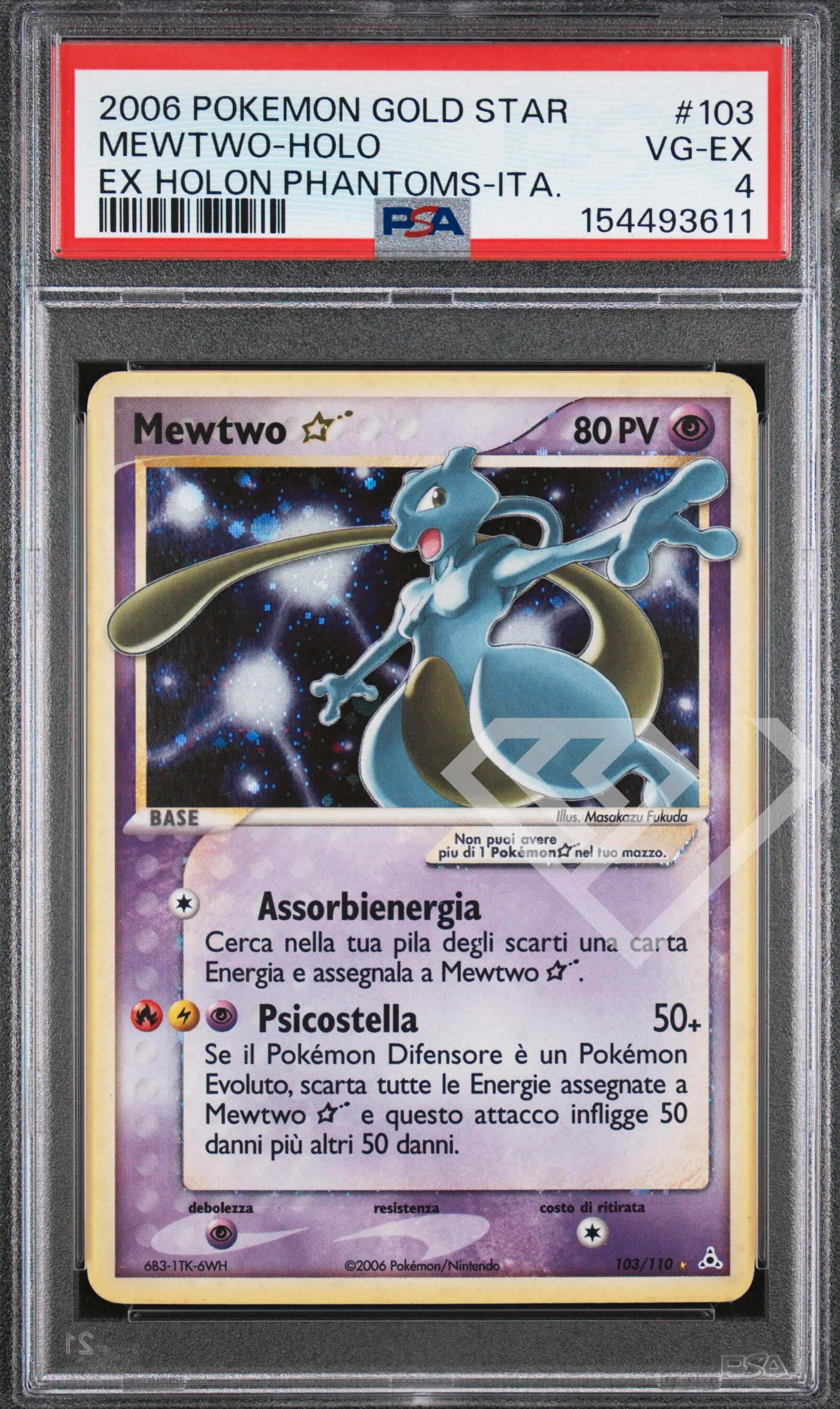 Mewtwo gold star 103/110 - ex holon phantoms/fantasmi di holon psa 4 italian - grading supplies italia - official site Mewtwo gold star 103/110 - ex holon phantoms/fantasmi di holon psa 4 italian