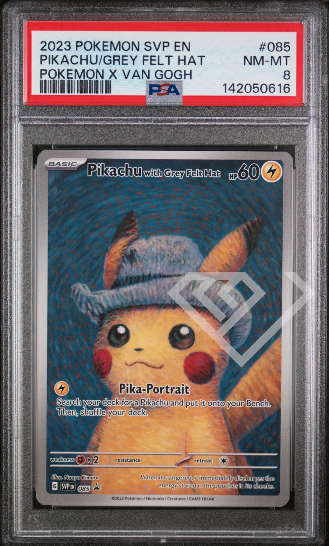 Pikachu with Grey Felt SVP 085 - Pokémon X Van Gogh PSA 8 English 142050616